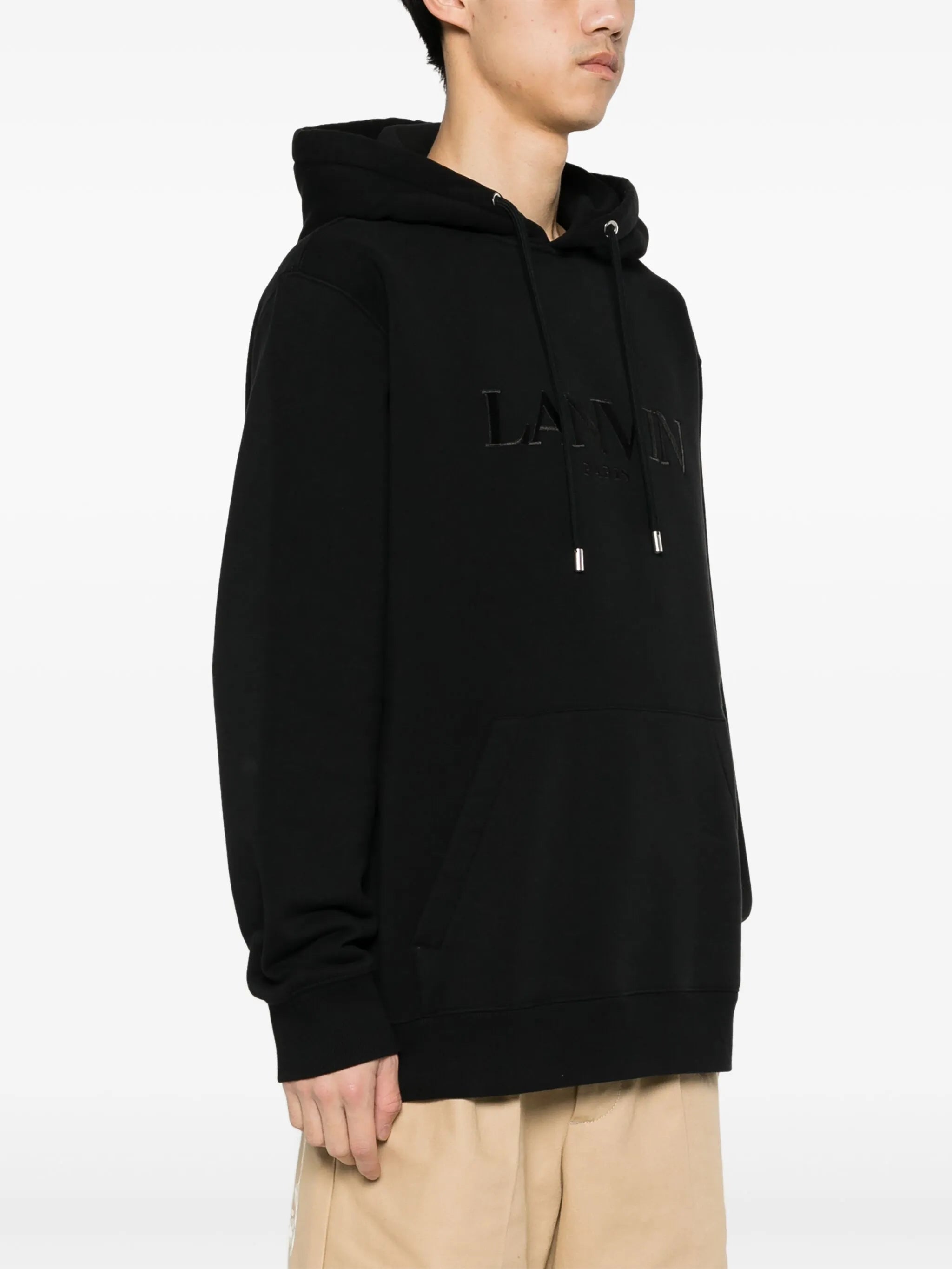 embroidered-logo cotton hoodie