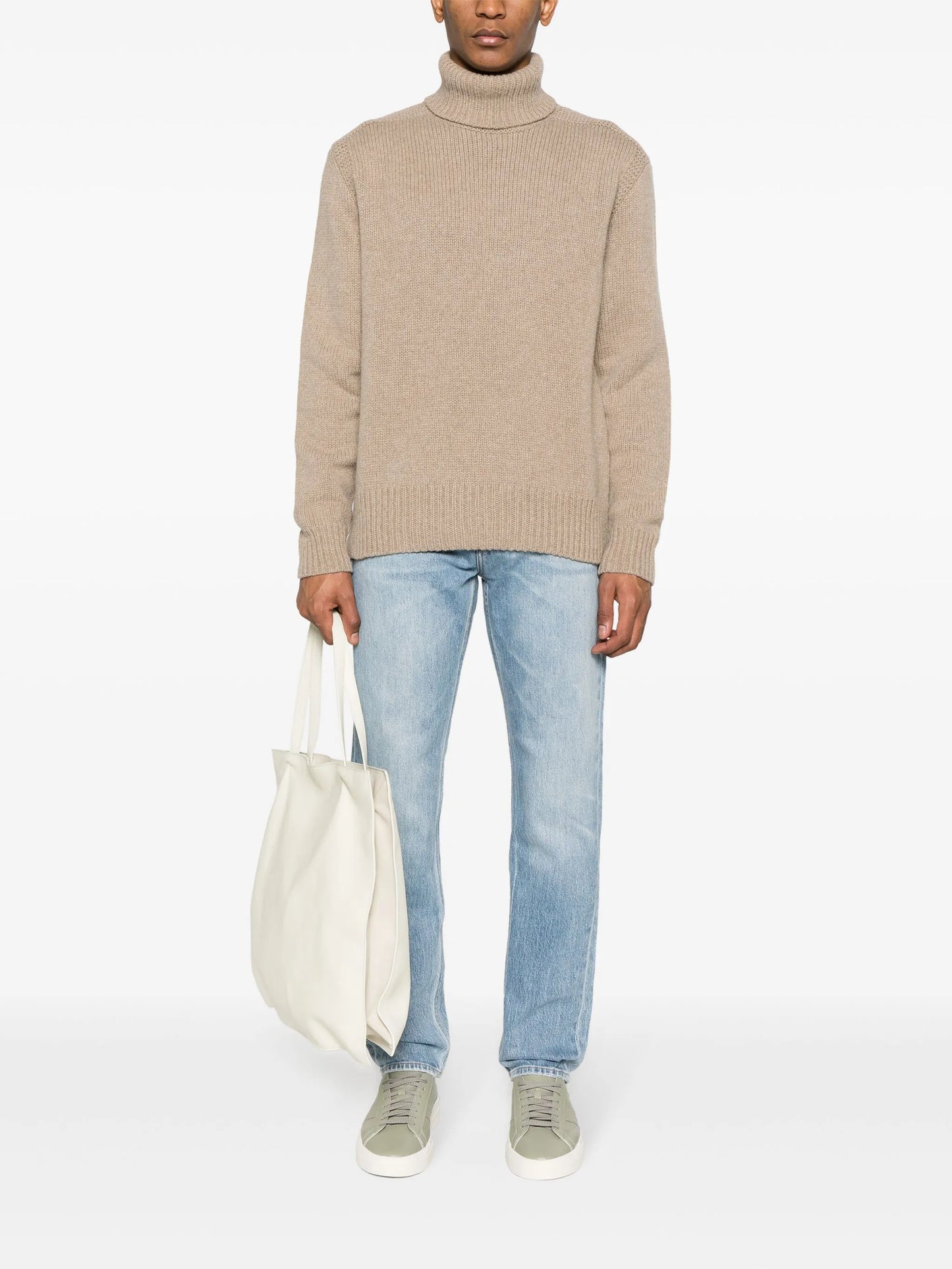roll-neck wool blend jumper