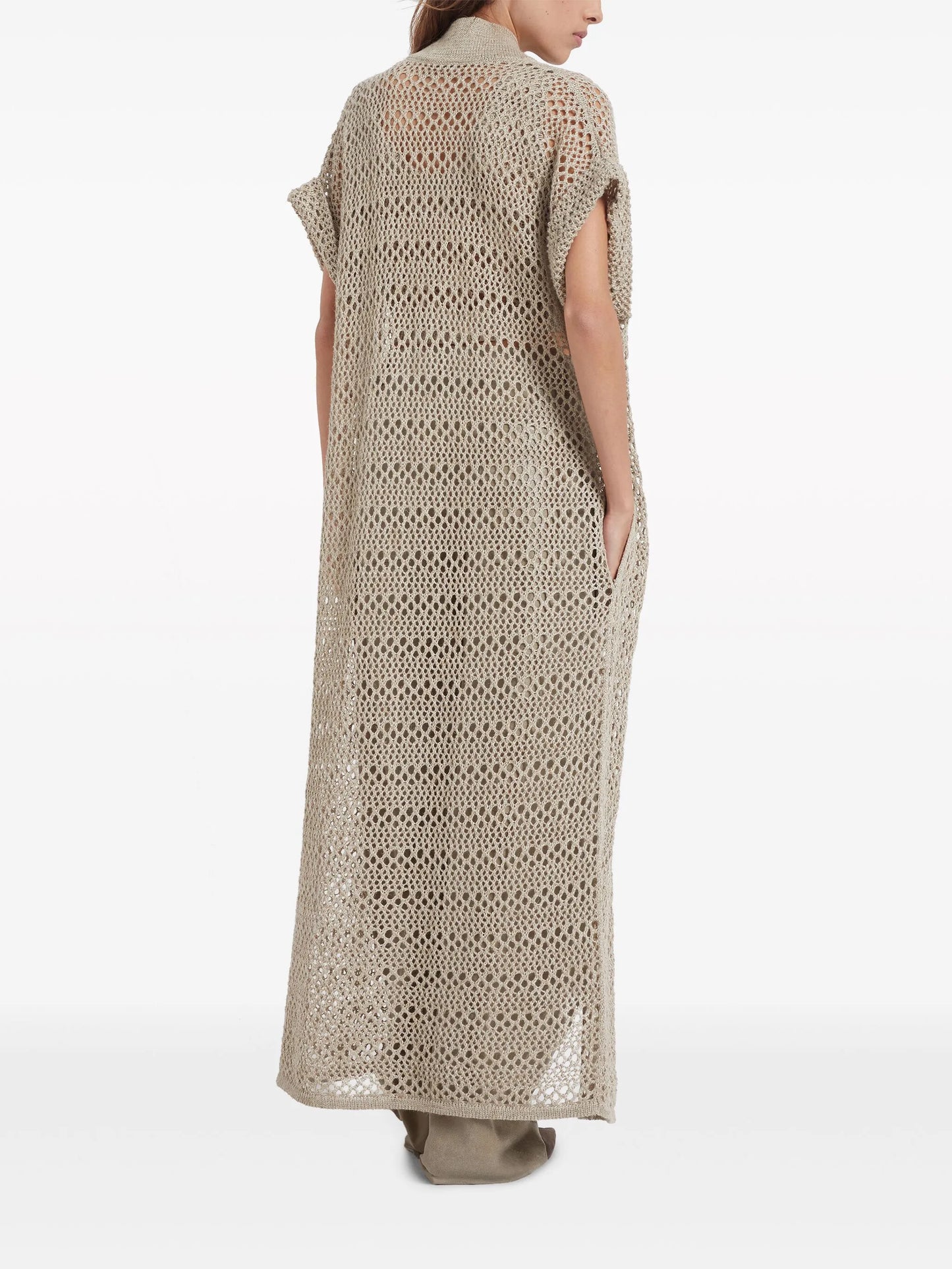 Net open-knit cardi-coat