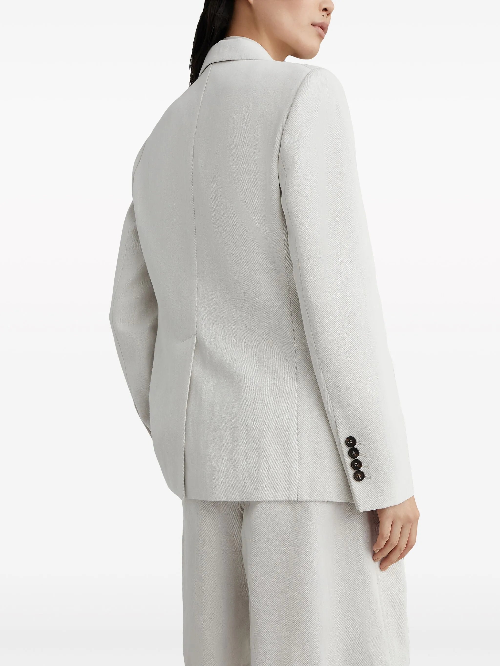 gabardine-weave single-breasted blazer