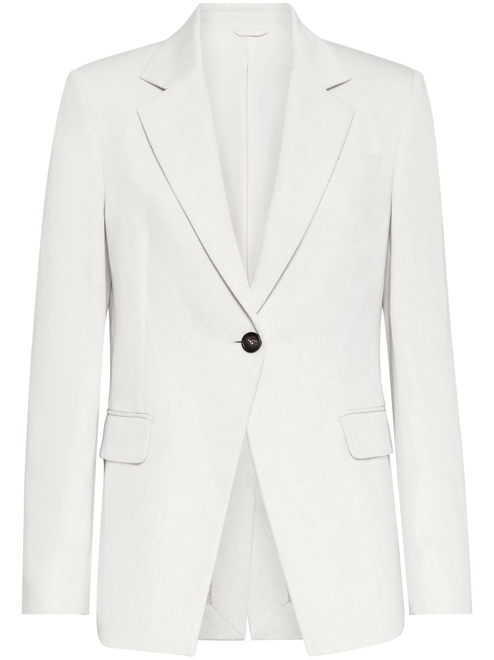 gabardine-weave single-breasted blazer