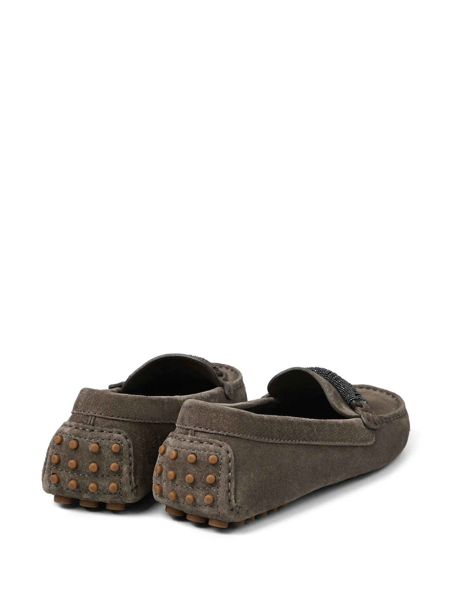 Monili-trim leather loafers