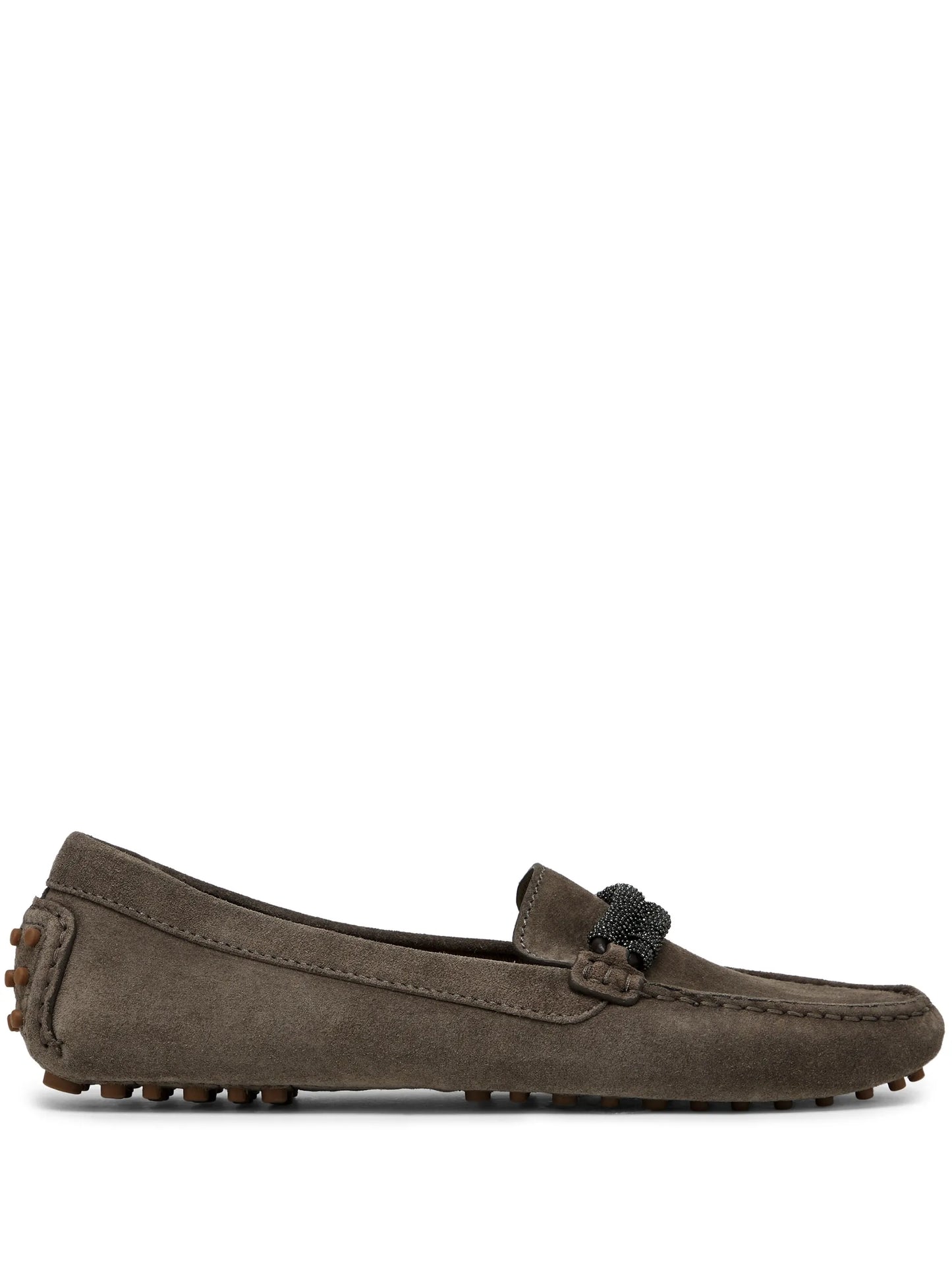 Monili-trim leather loafers