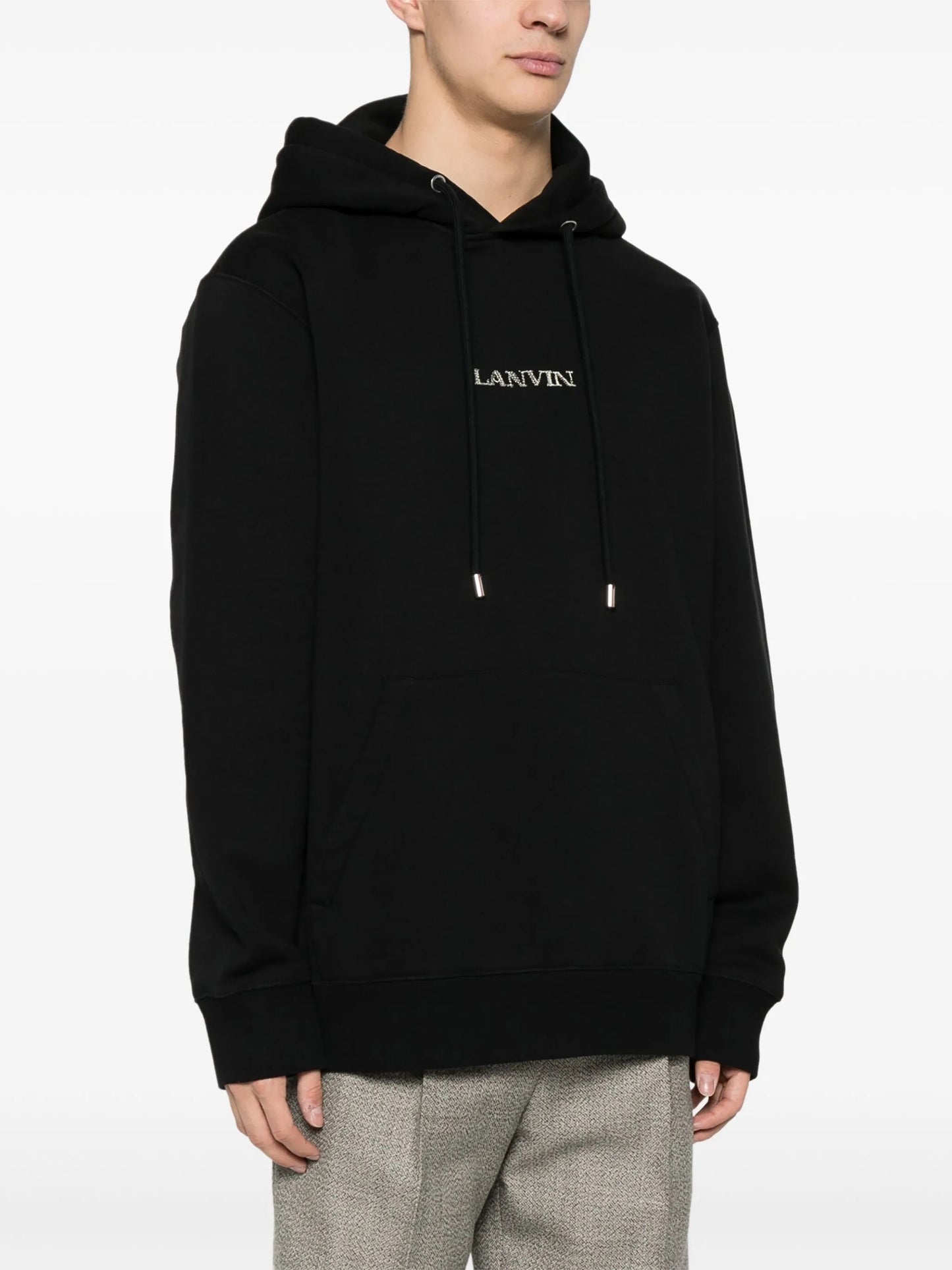 logo-embroidered cotton hoodie