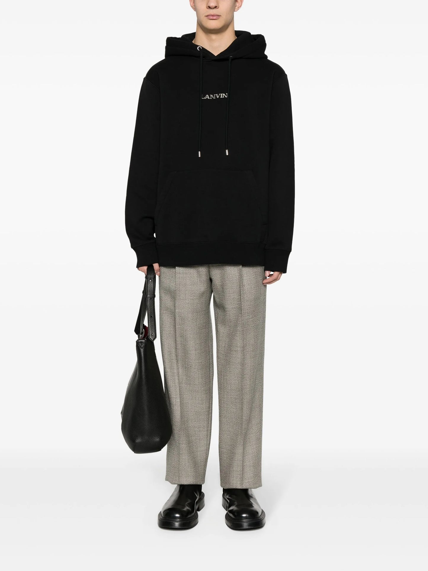 logo-embroidered cotton hoodie