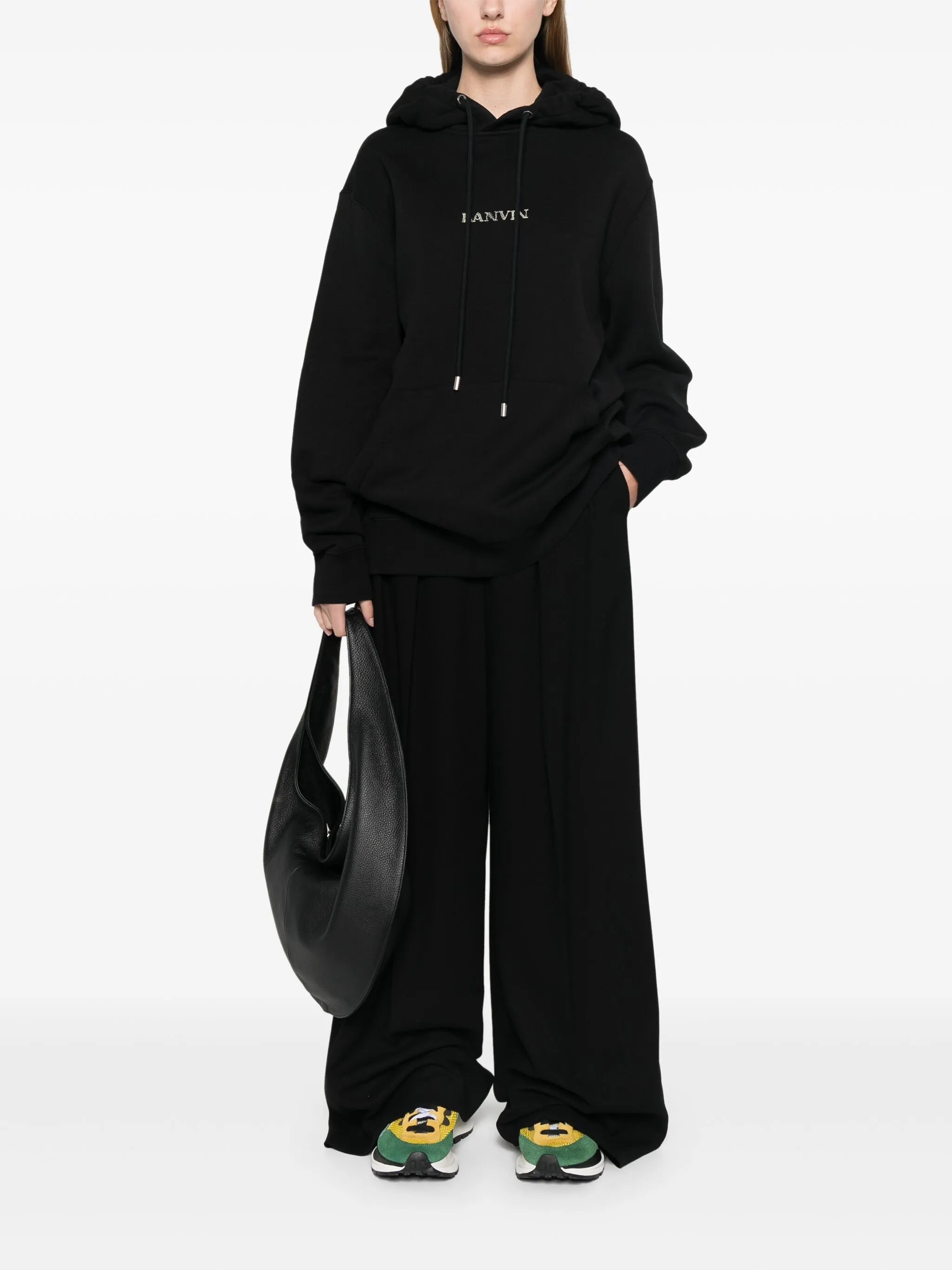 logo-embroidered cotton hoodie