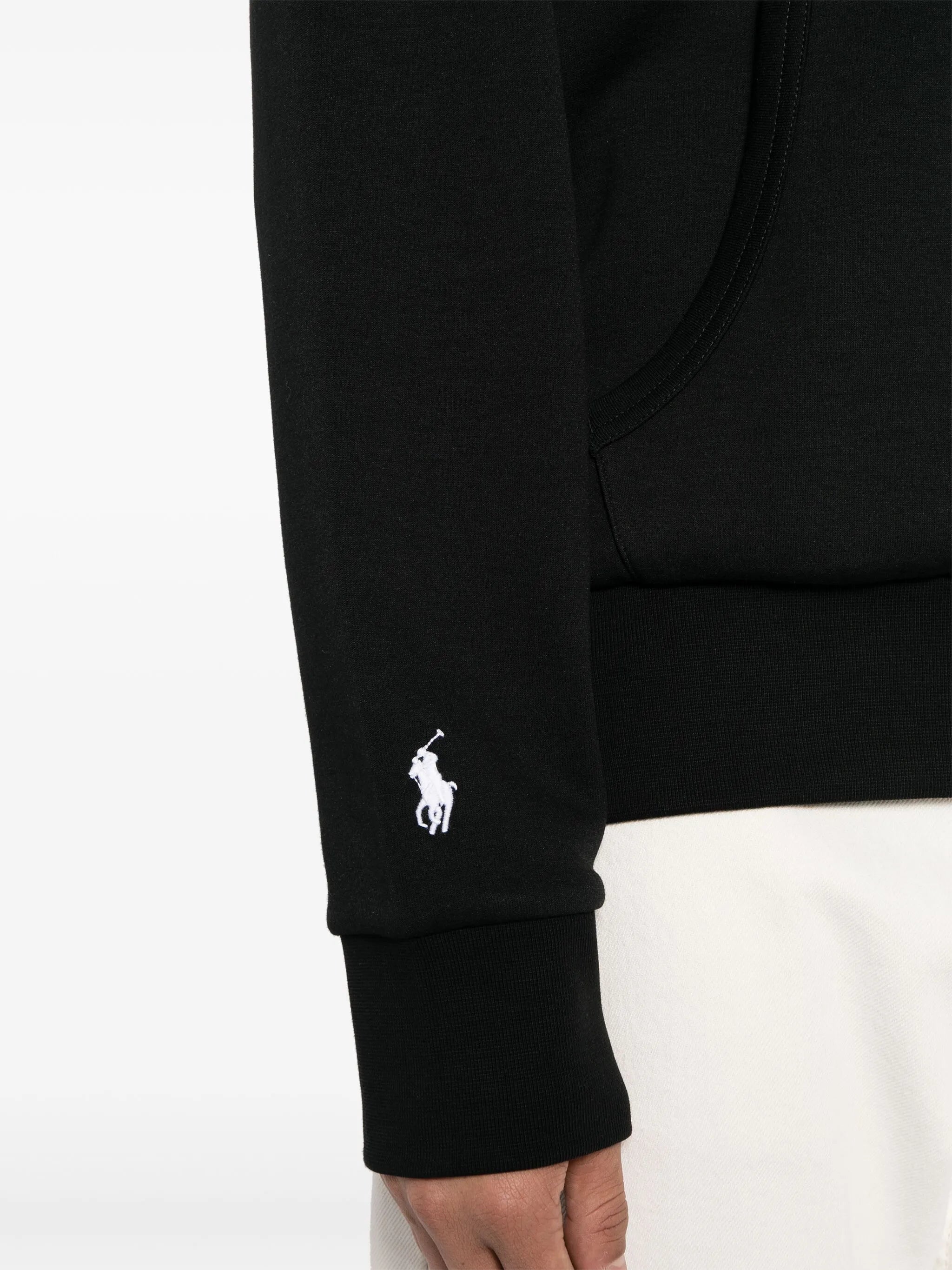 logo-embroidered cotton-blend hoodie