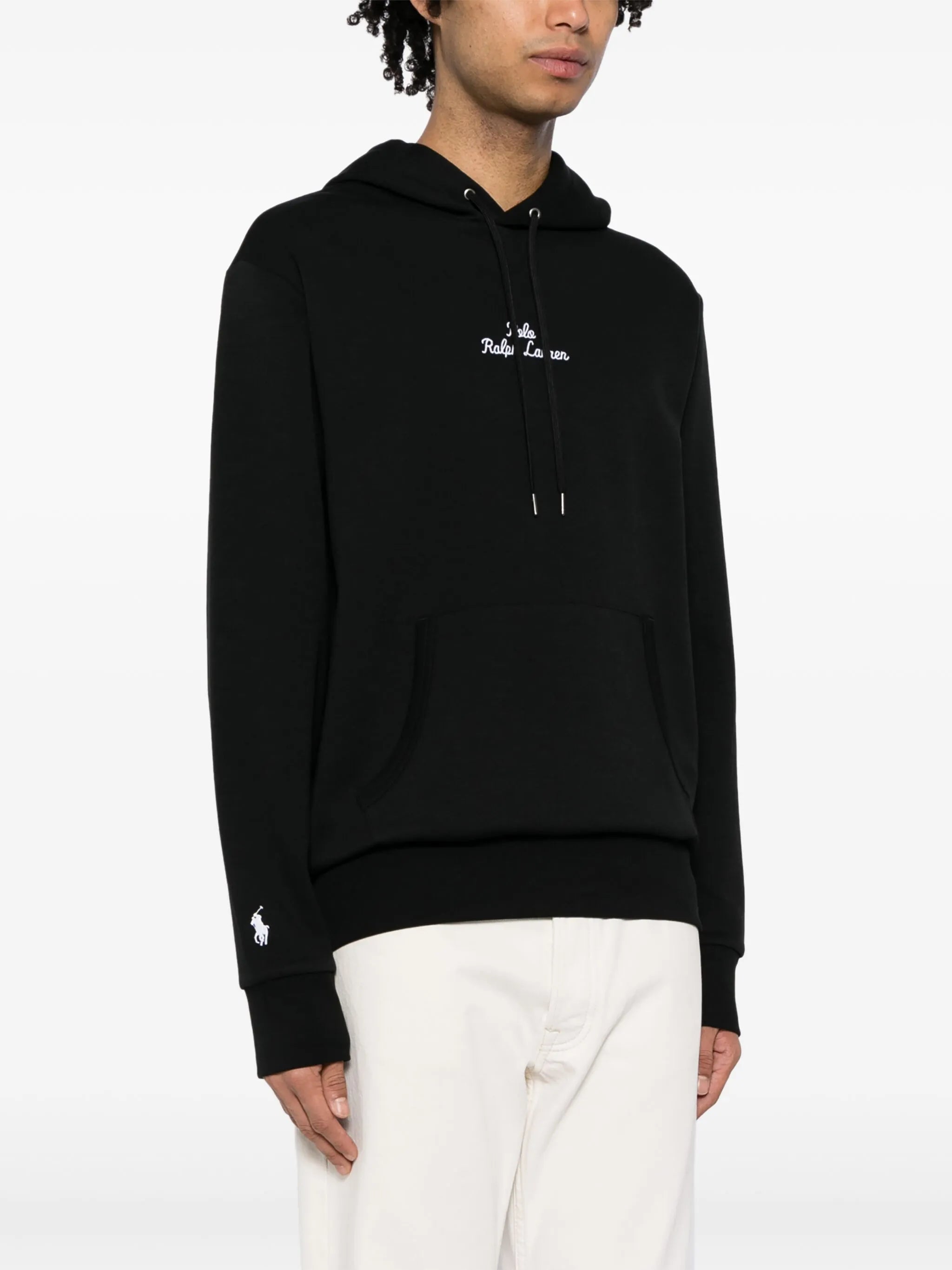 logo-embroidered cotton-blend hoodie