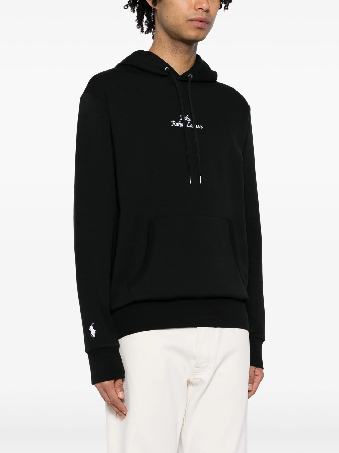 logo-embroidered cotton-blend hoodie