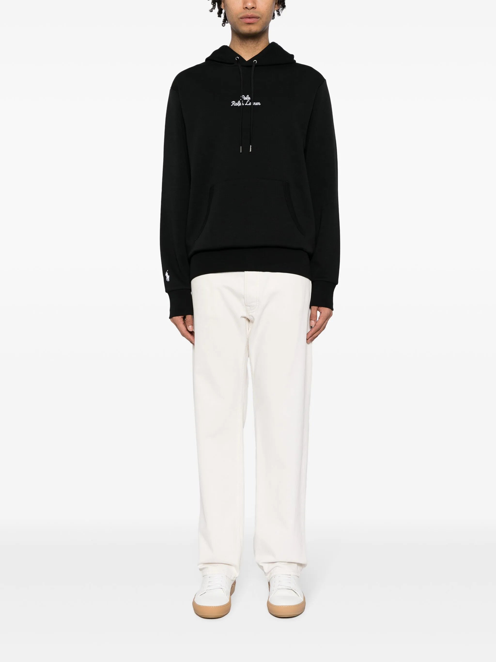 logo-embroidered cotton-blend hoodie