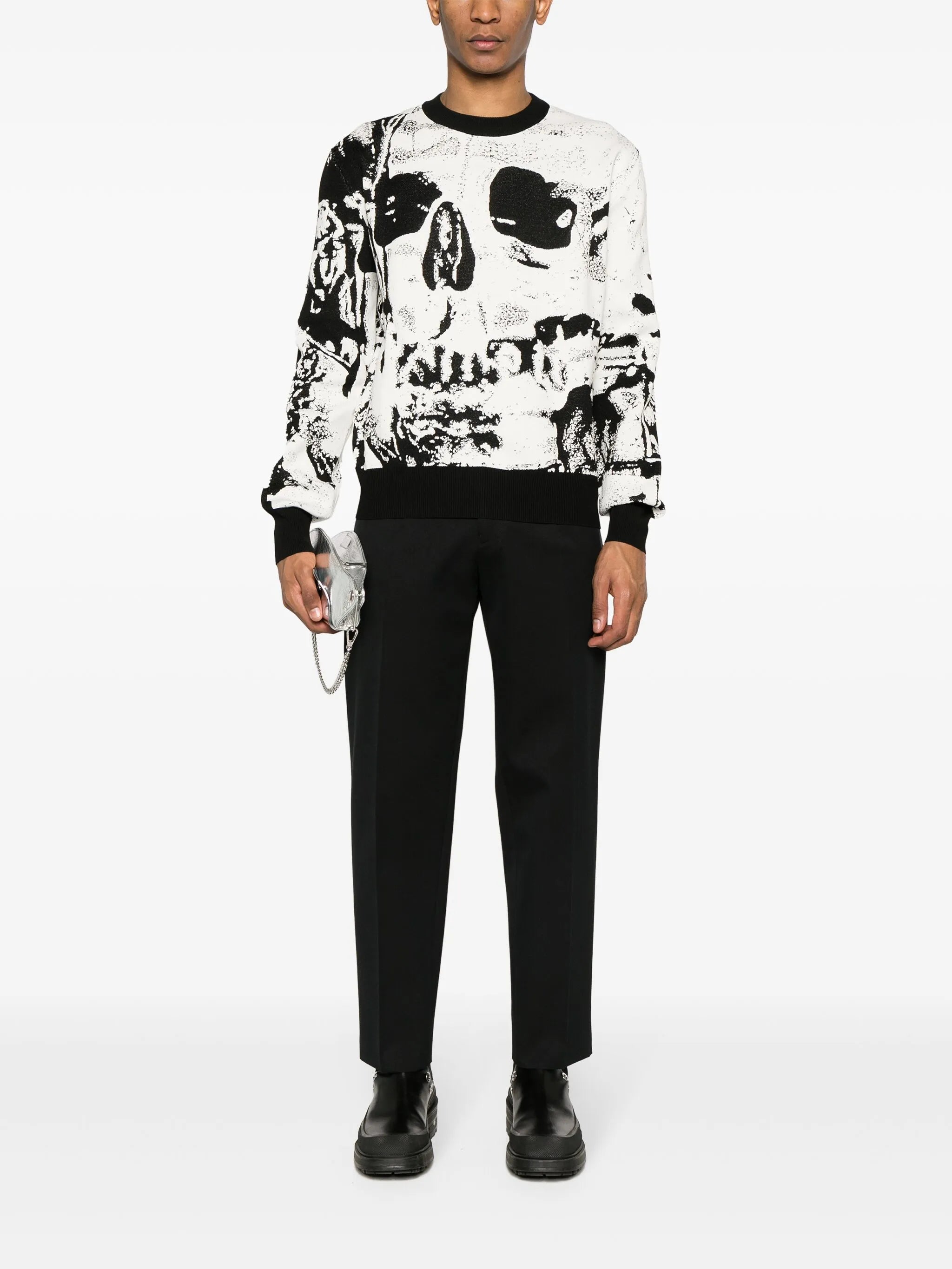 skull-jacquard jumper