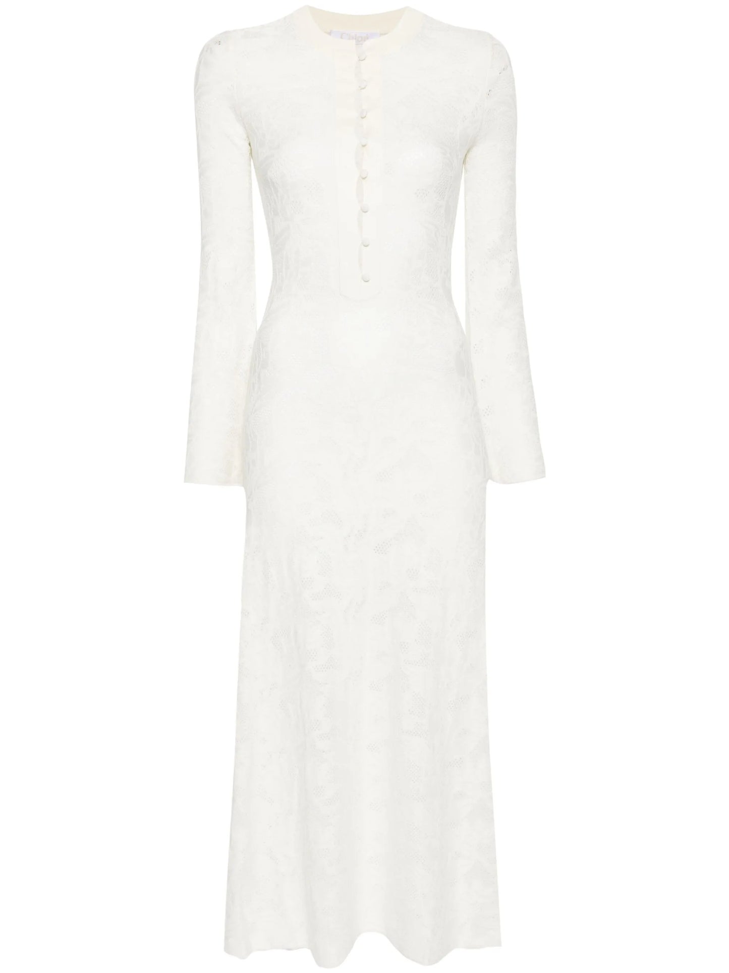 pointelle-knit midi dress