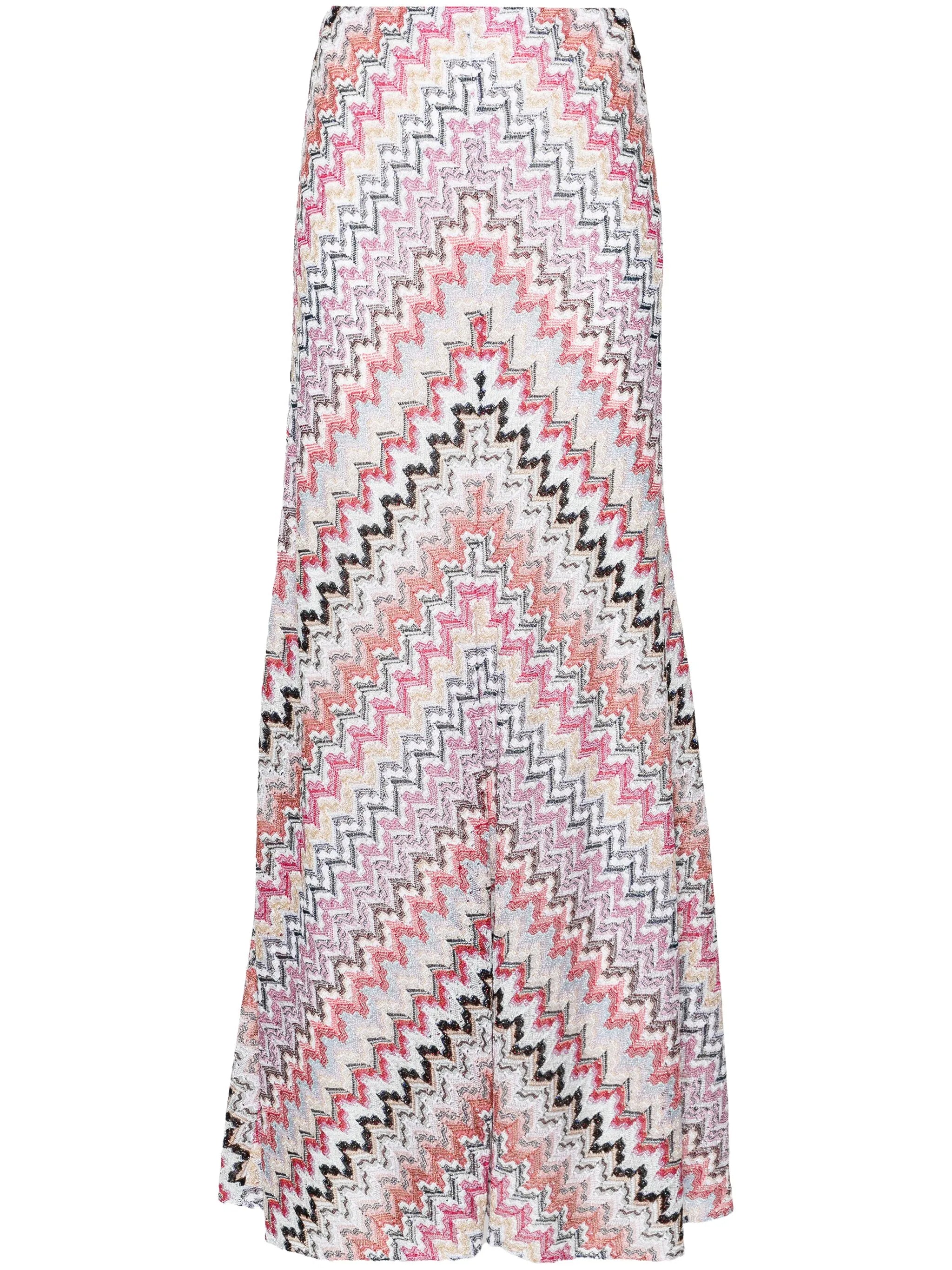zigzag-woven long-length skirt