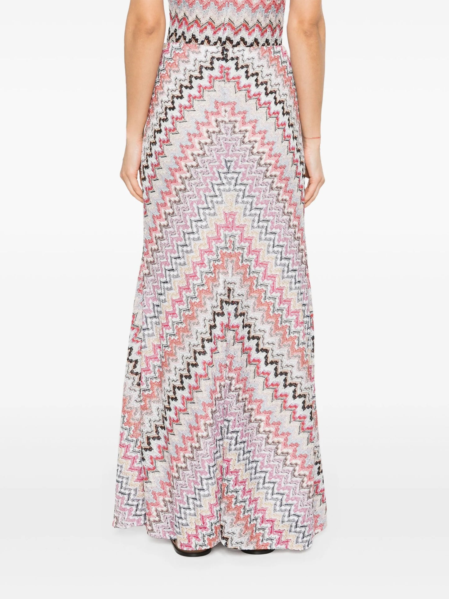 zigzag-woven long-length skirt