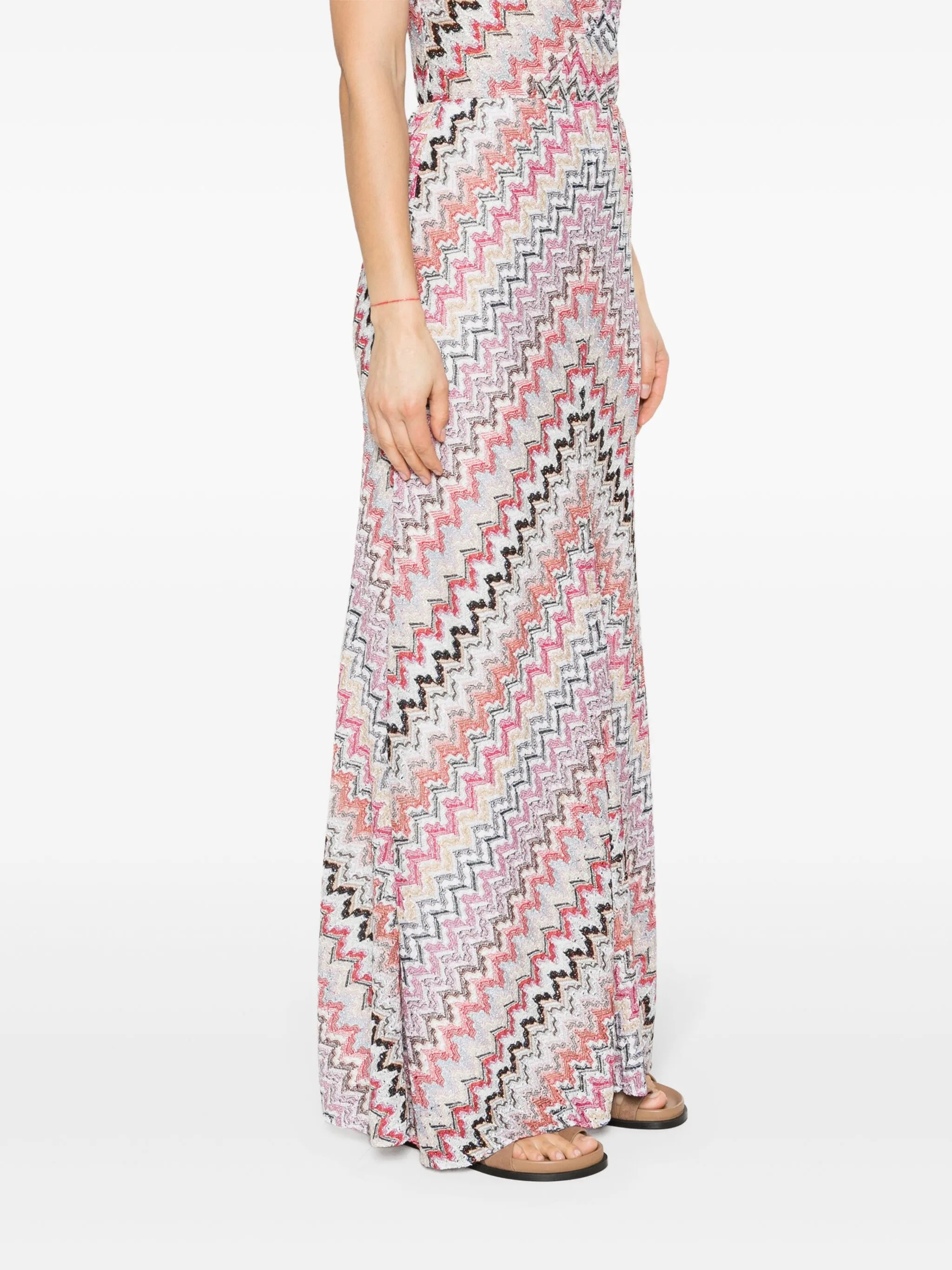zigzag-woven long-length skirt