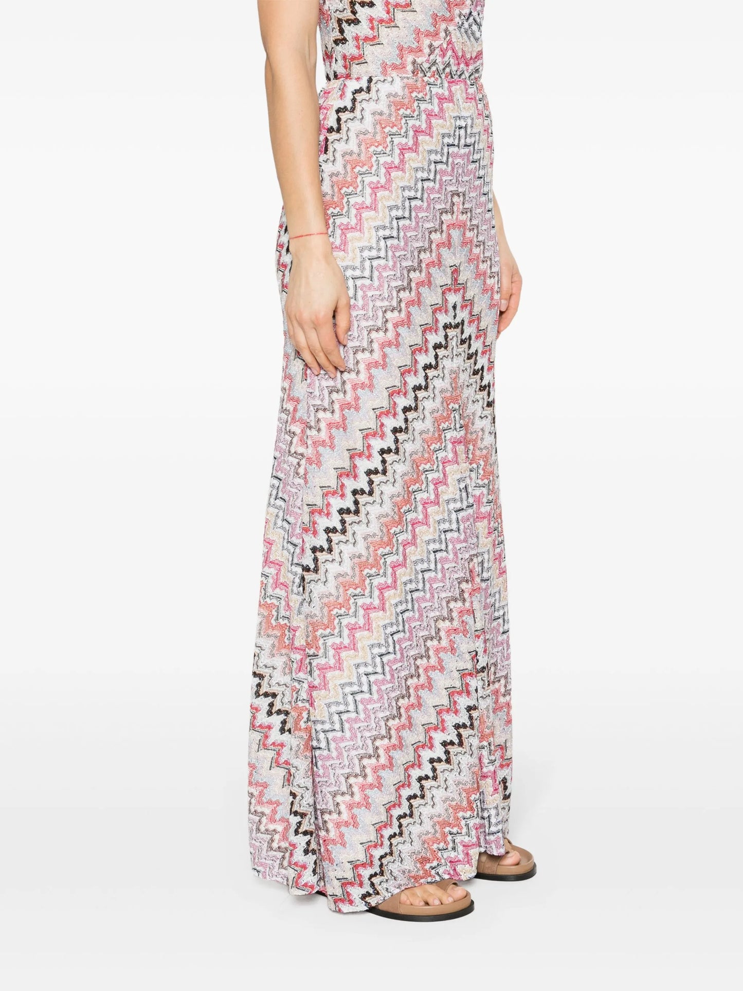 zigzag-woven long-length skirt