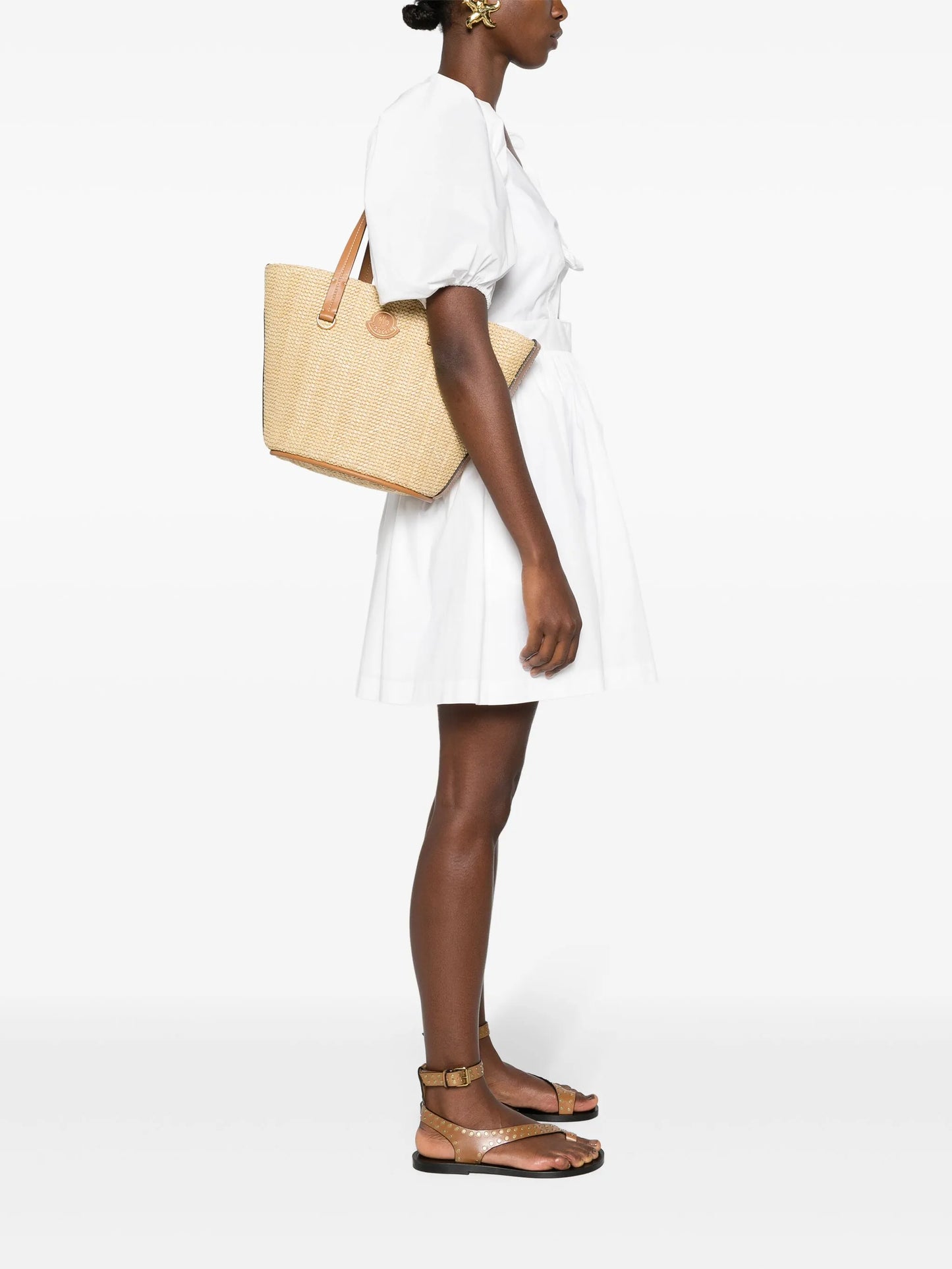 small Hubba raffia tote bag