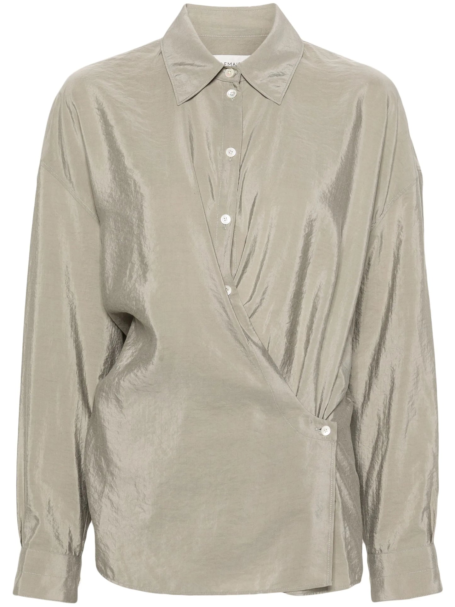 straight-collar twisted shirt