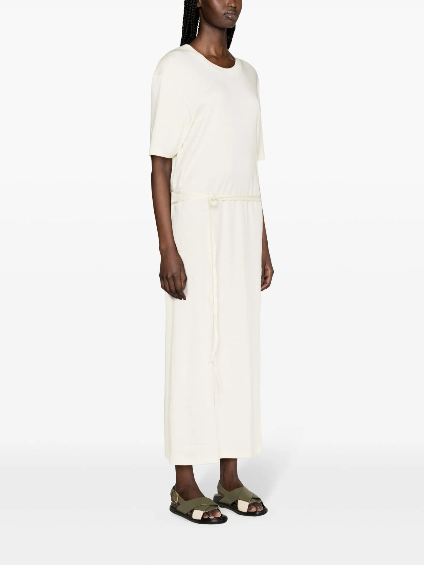 belted T-shirt maxi dress