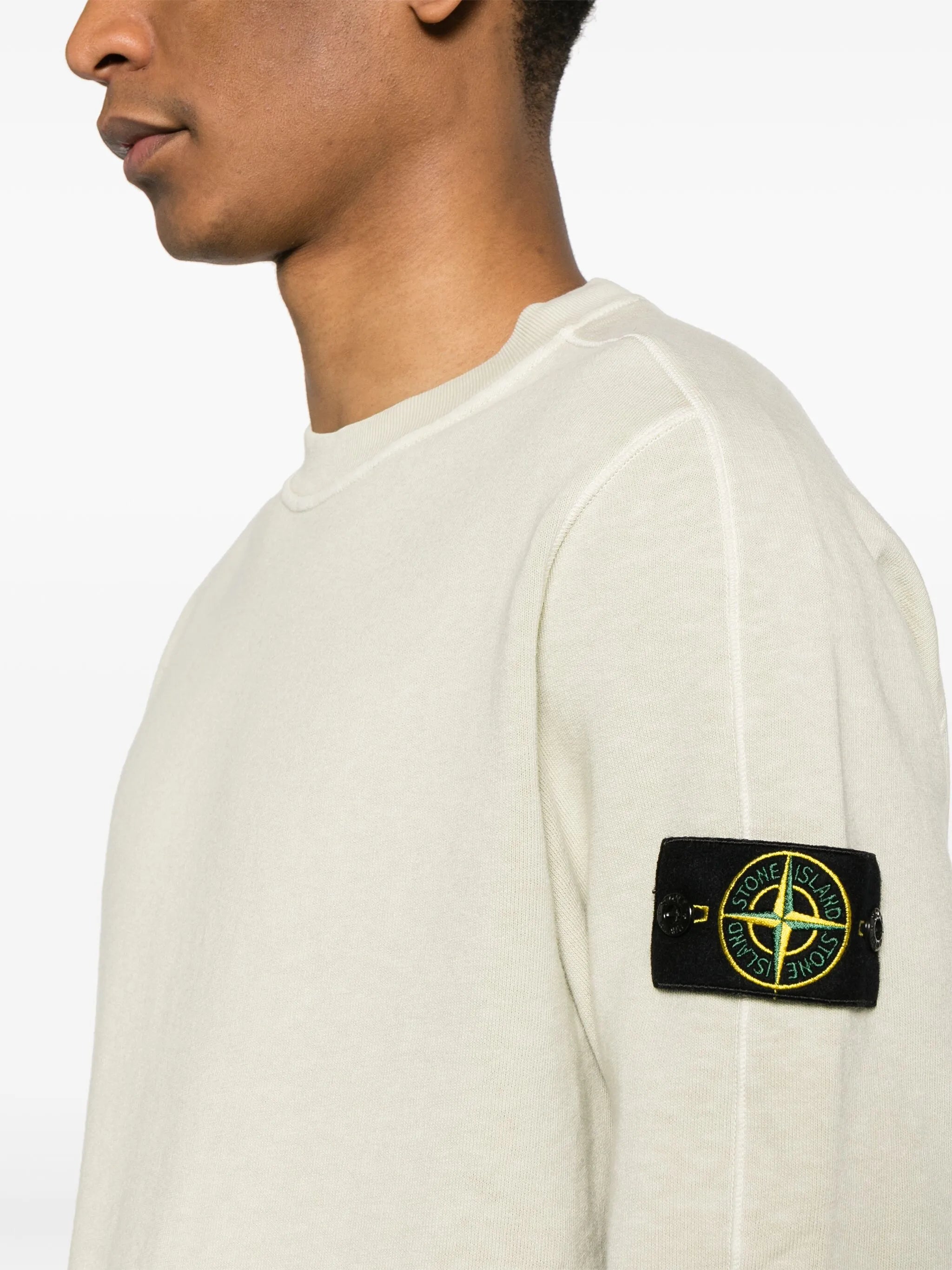Compass-badge cotton sweatshirt