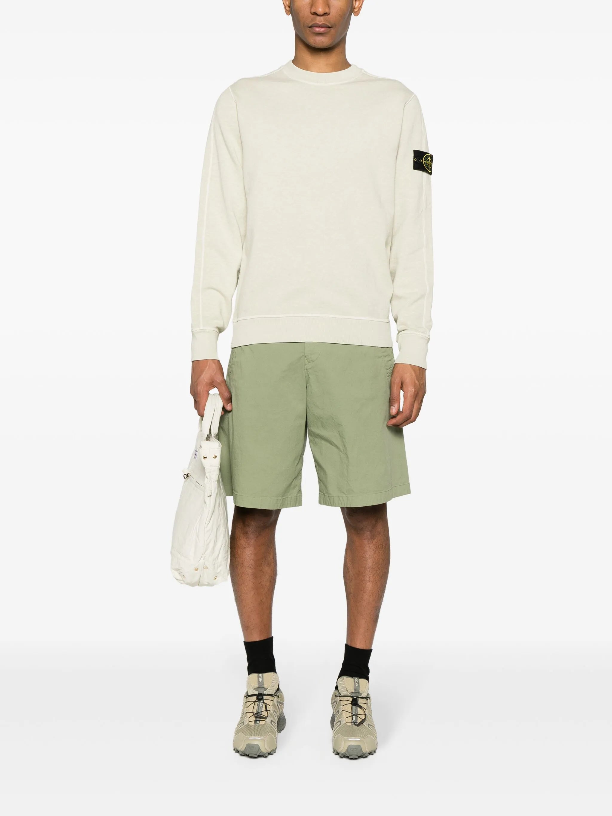 Compass-badge cotton sweatshirt