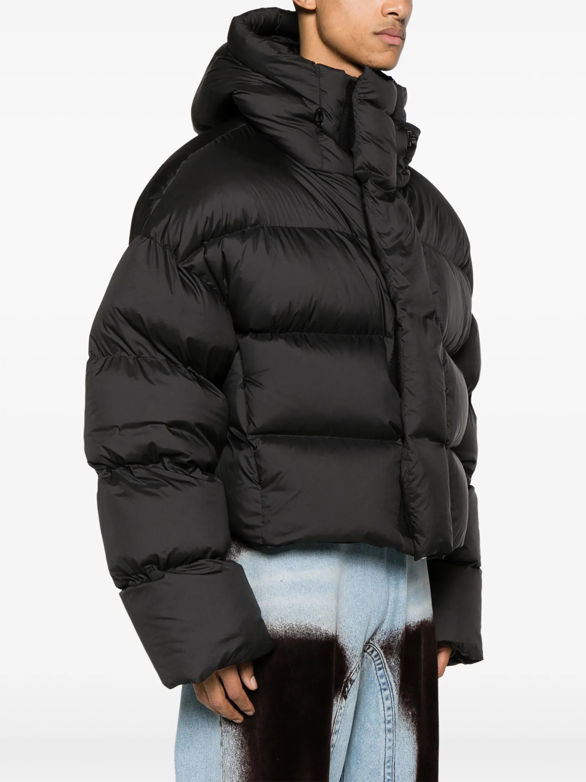 hooded duck-down puffer jacket