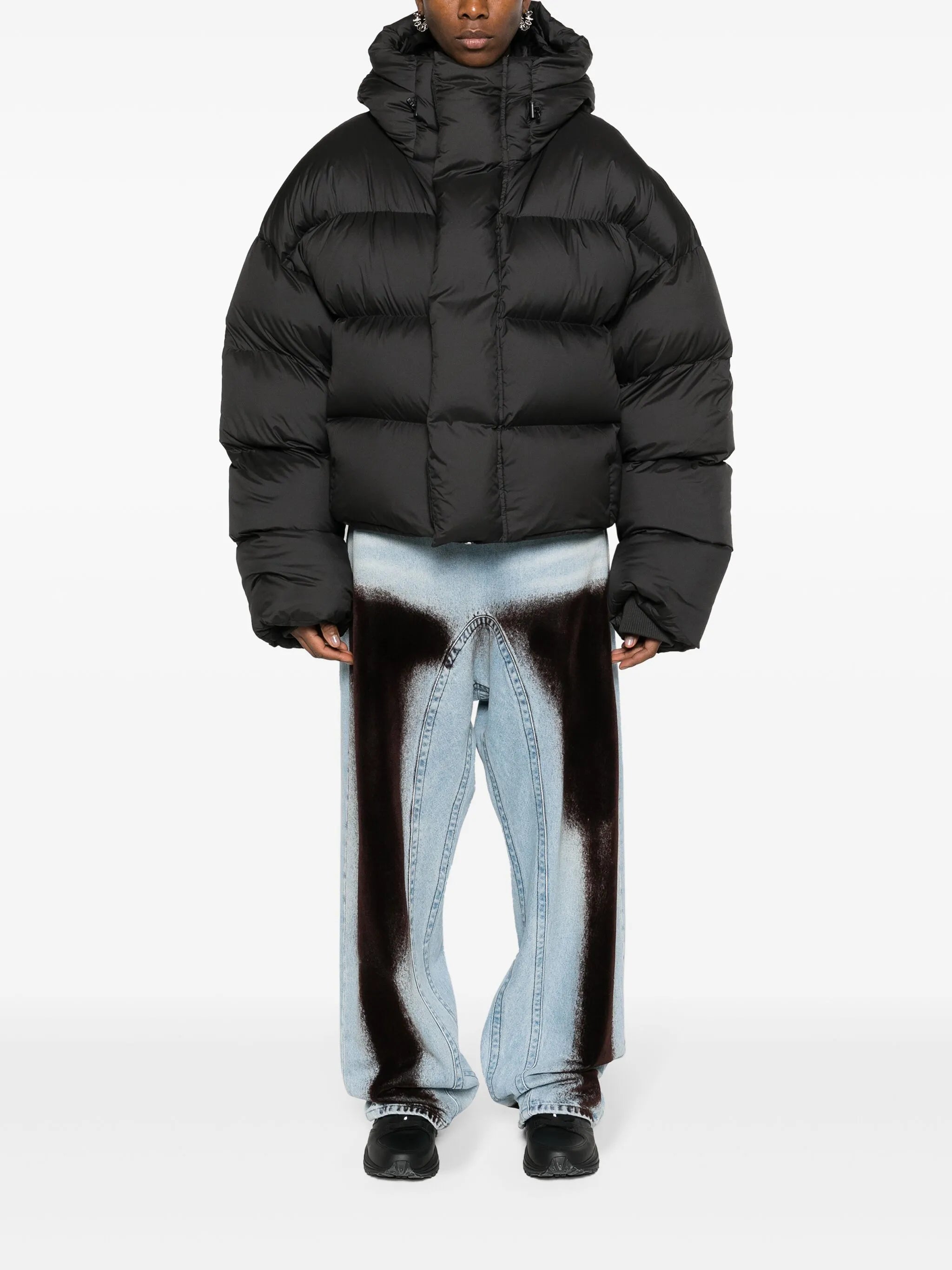 hooded duck-down puffer jacket