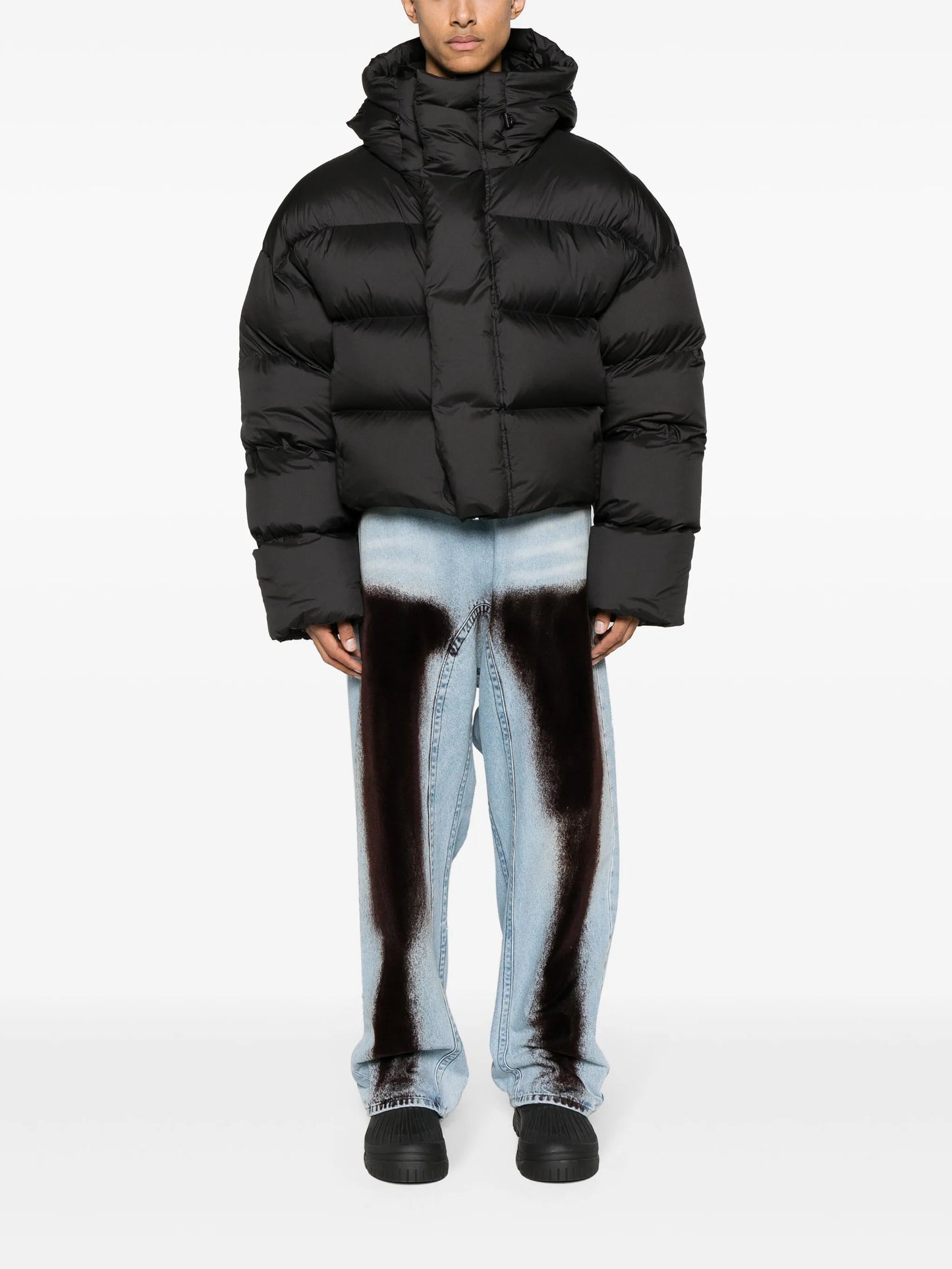 hooded duck-down puffer jacket
