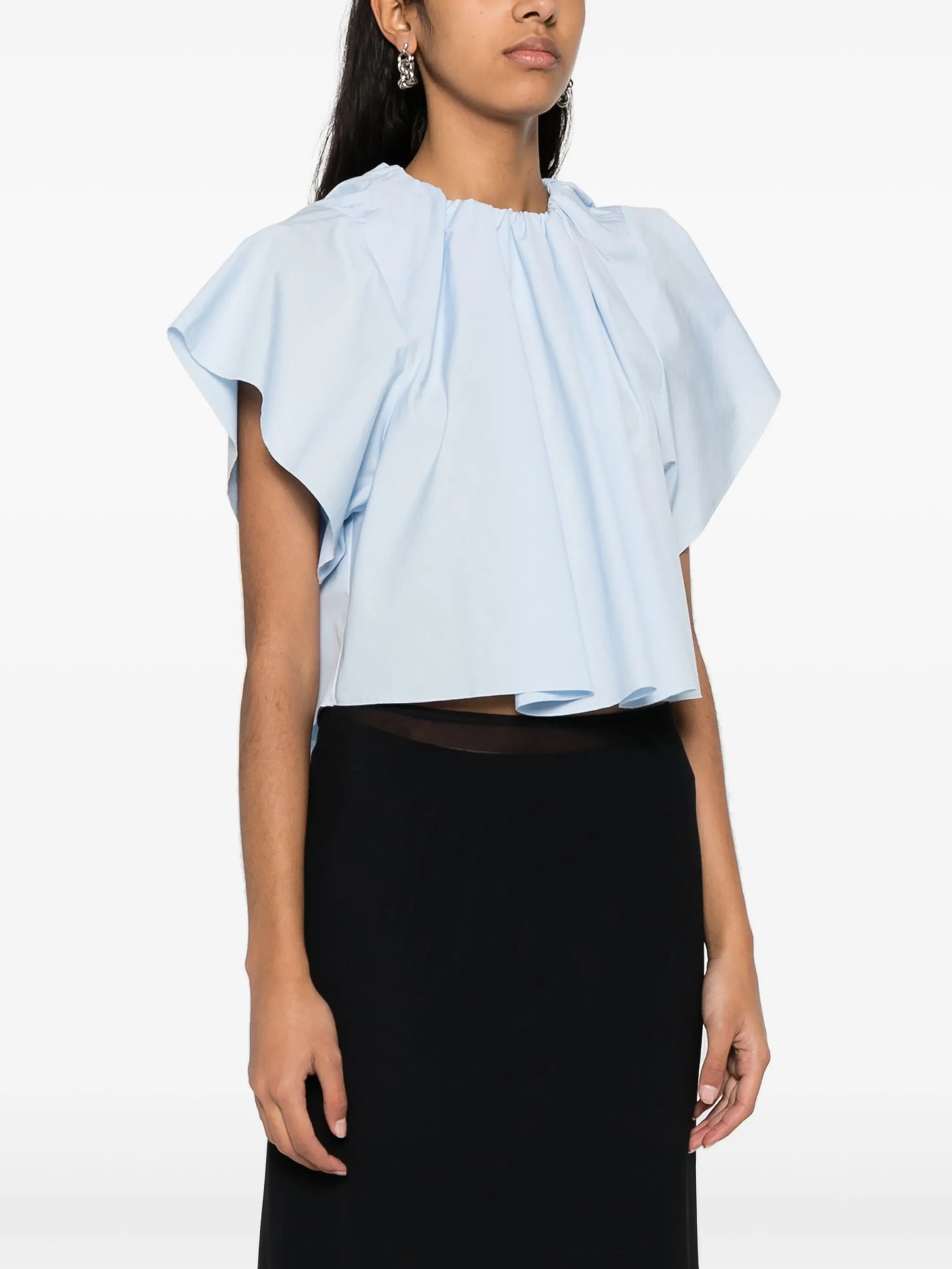 gathered cotton blouse