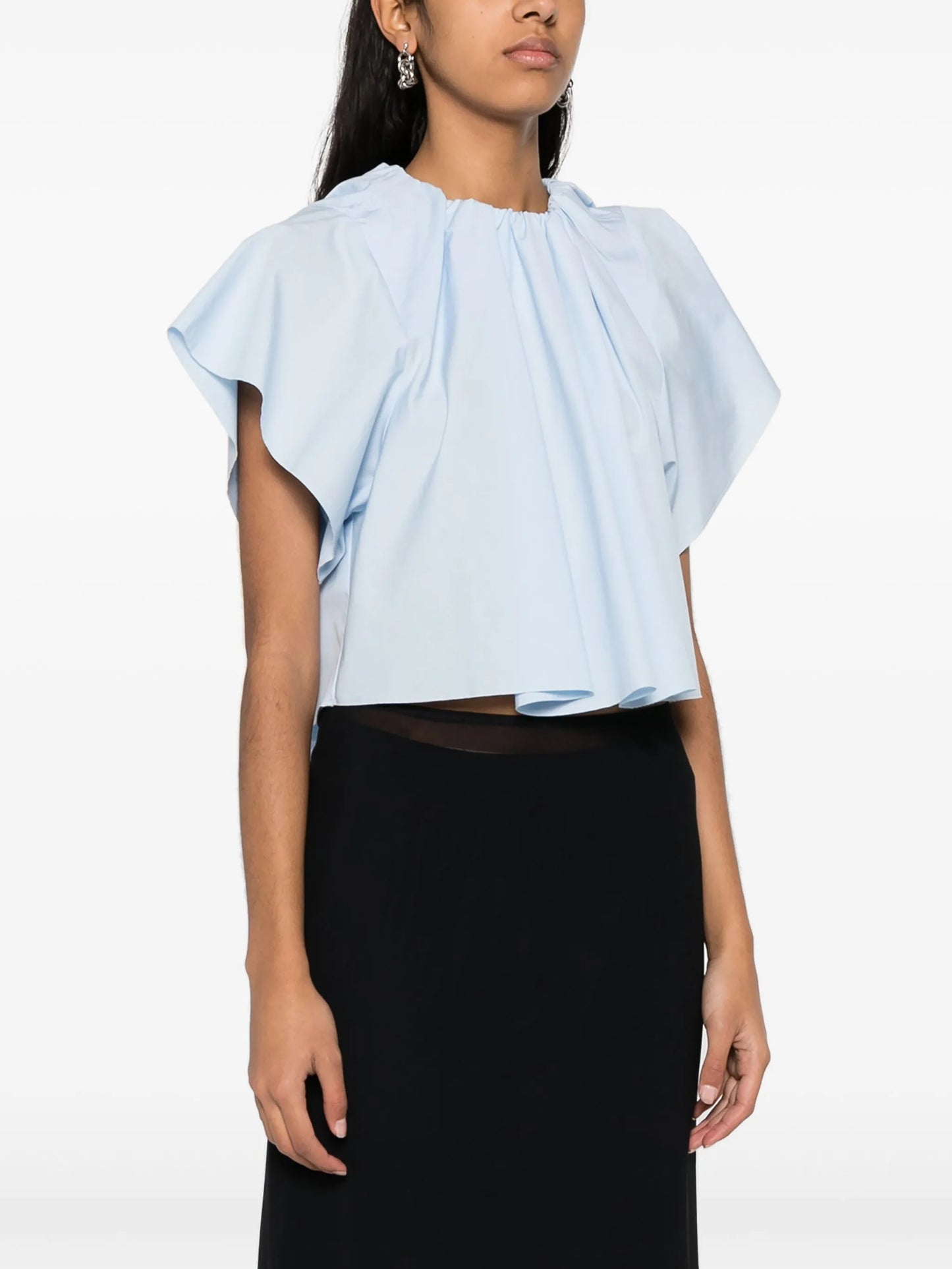 gathered cotton blouse
