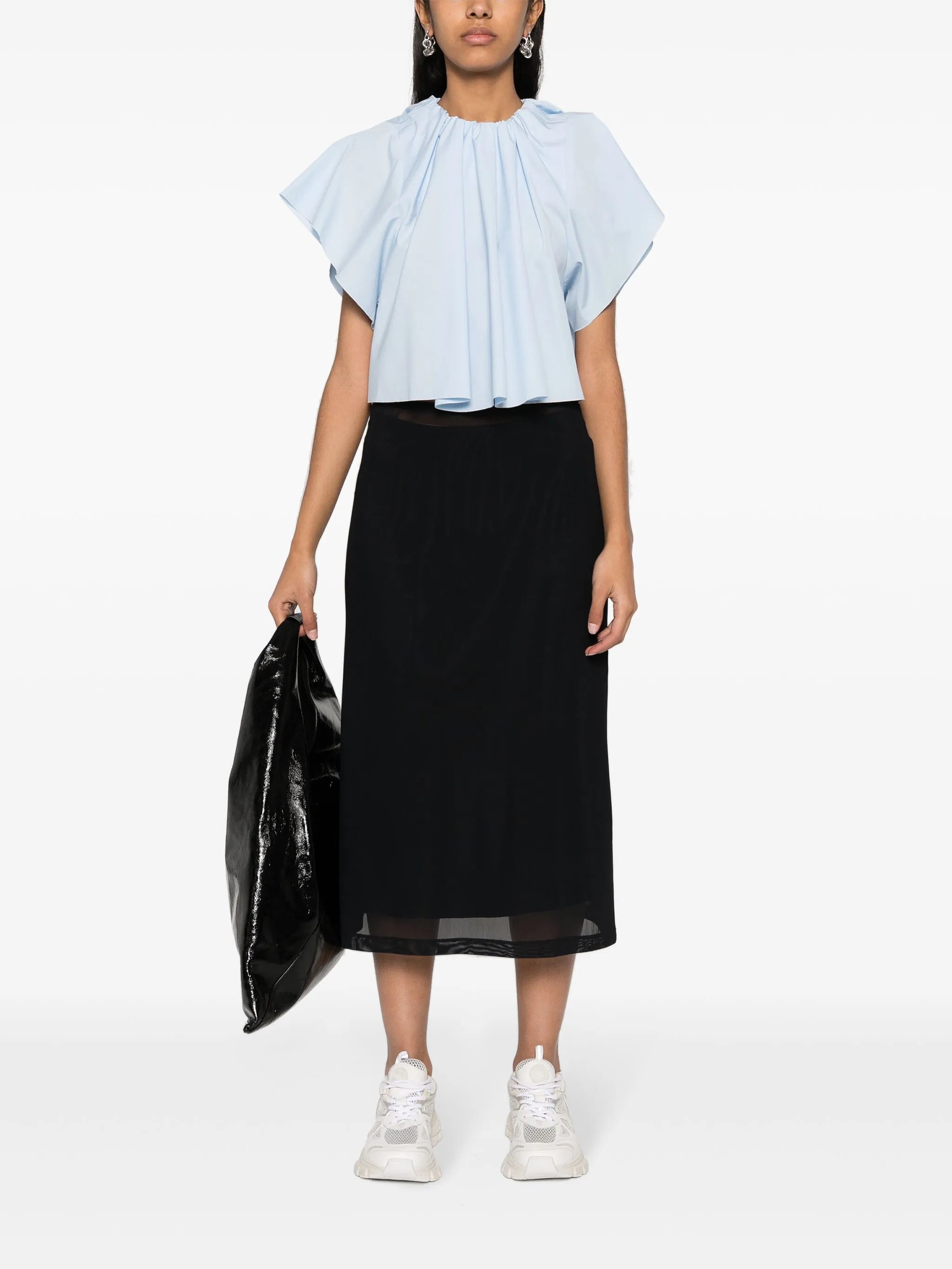 gathered cotton blouse