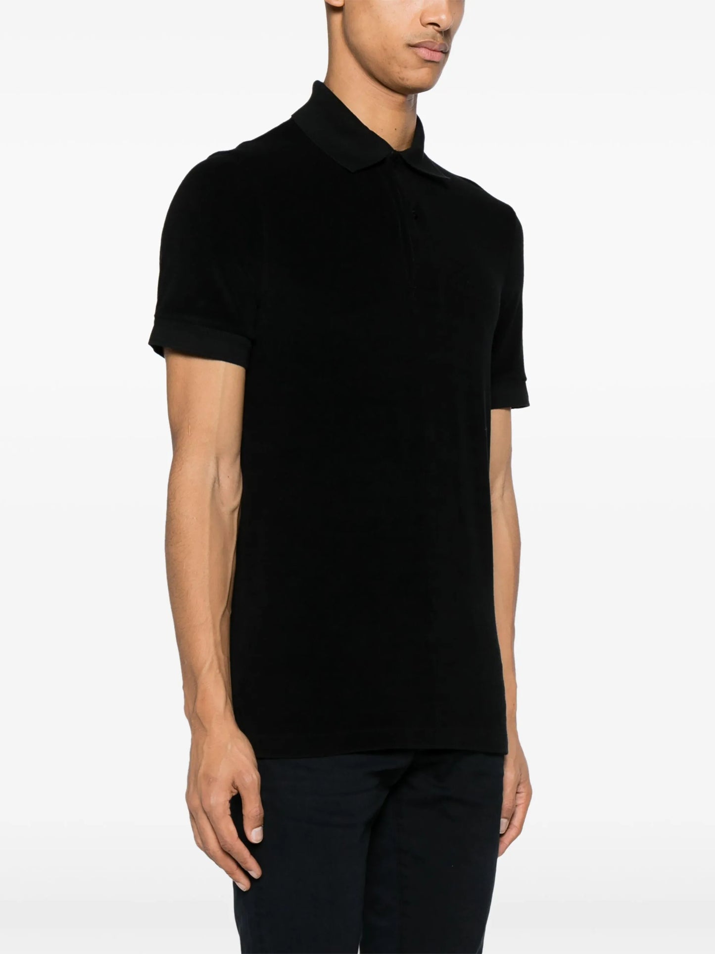 towelling cotton-blend polo shirt