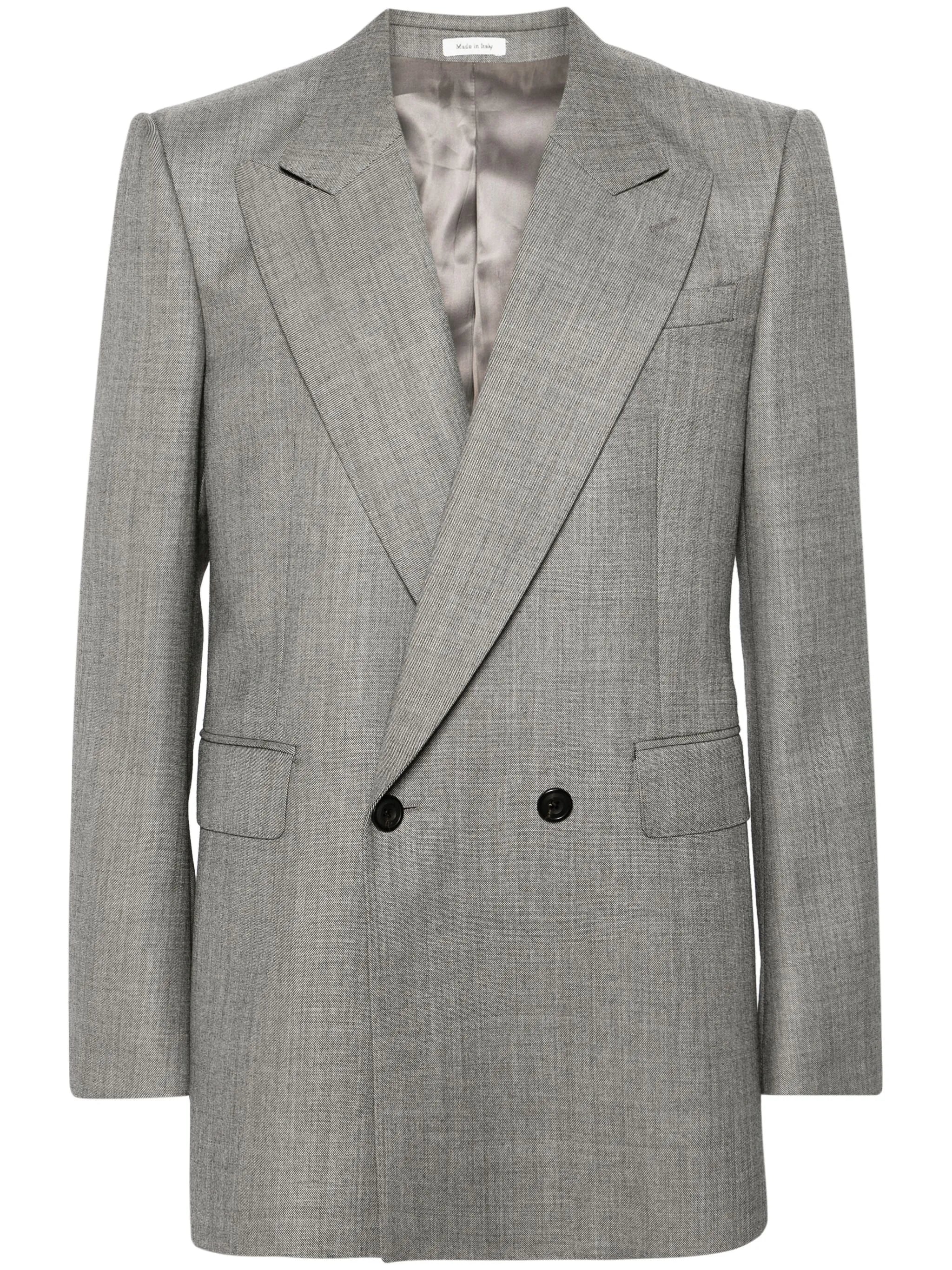 double-breasted wool blazer