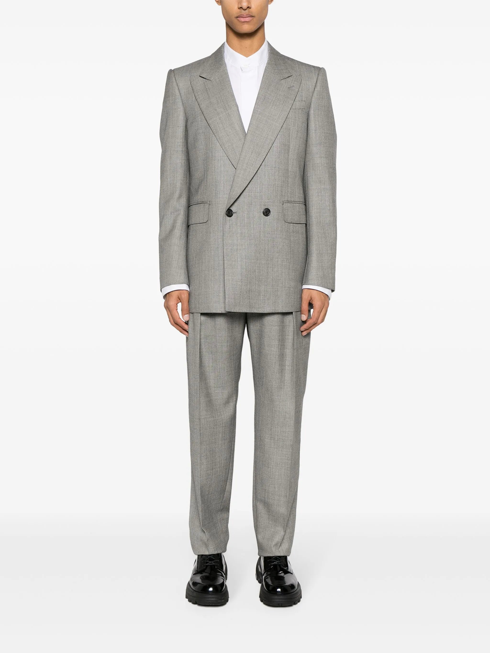 double-breasted wool blazer
