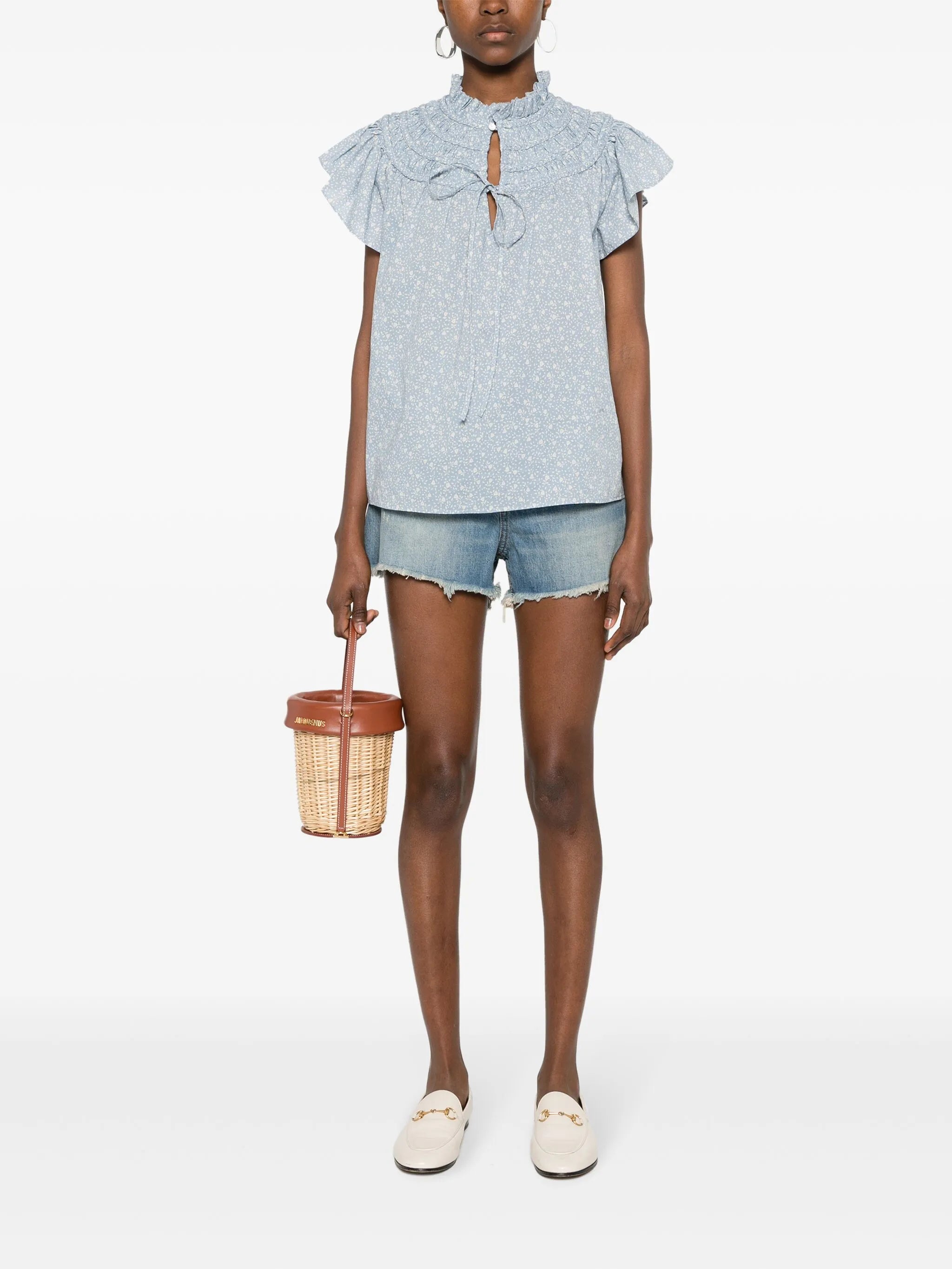 denim mini shorts