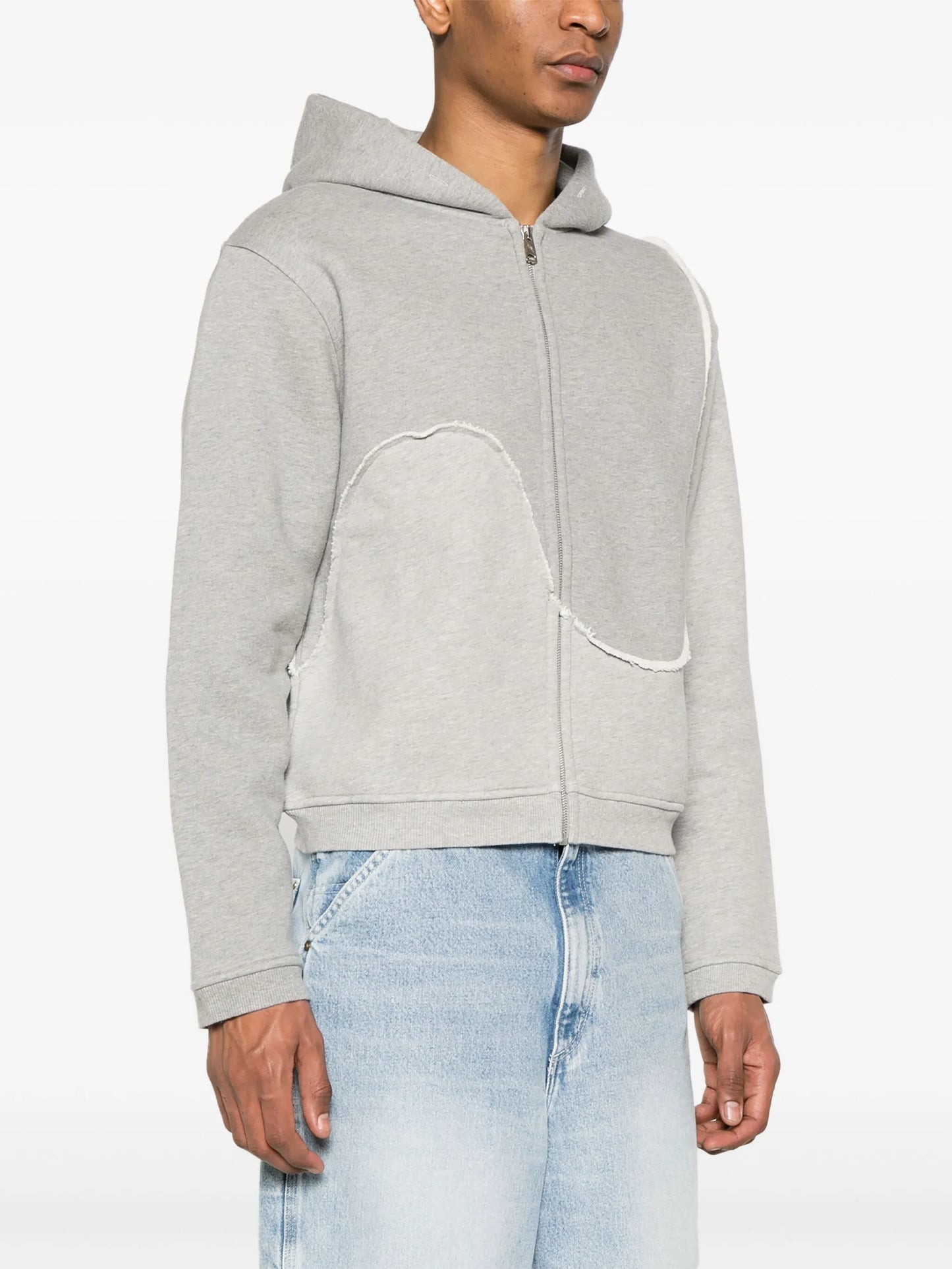 frayed-brim hooded jacket
