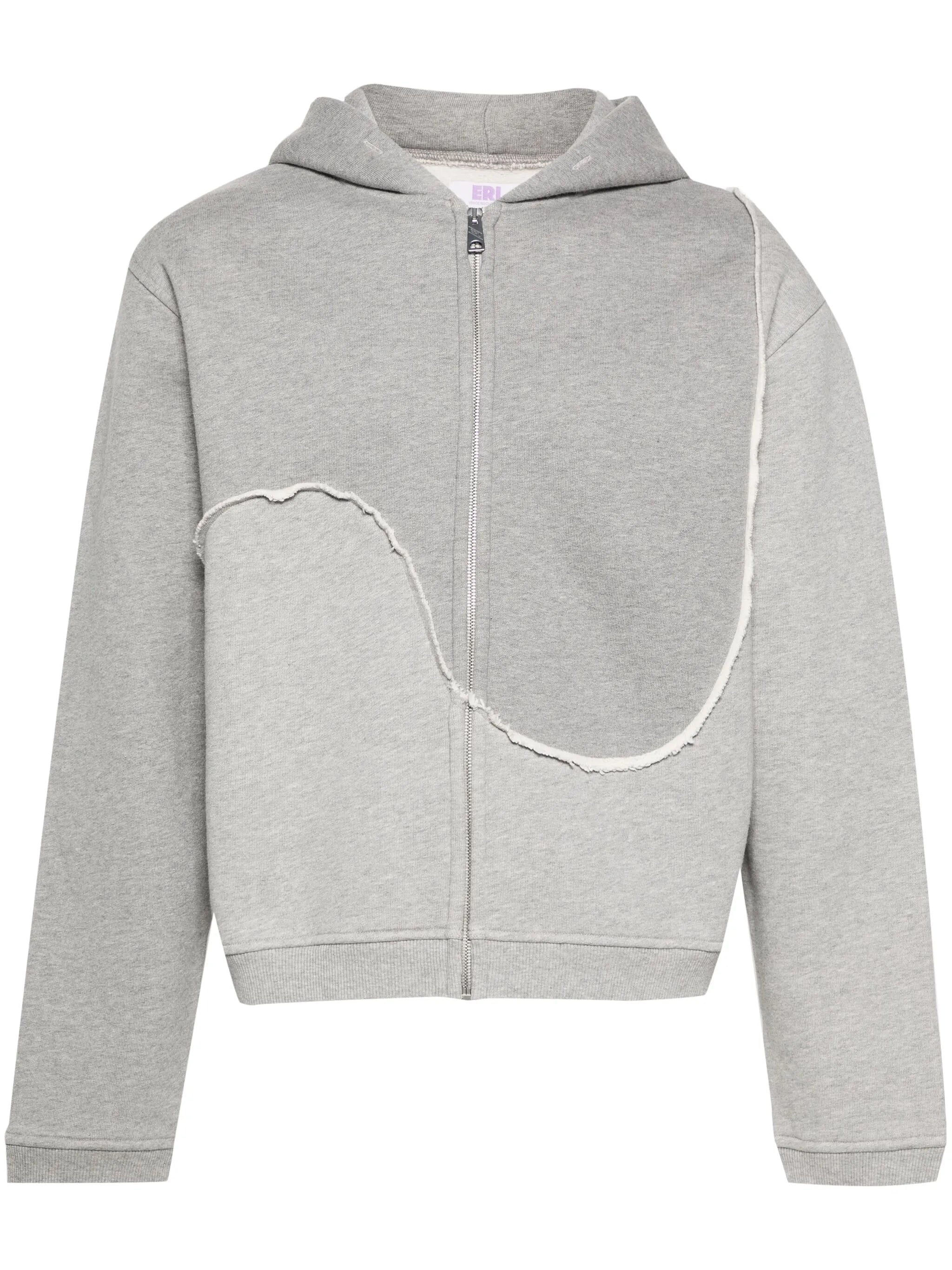 frayed-brim hooded jacket
