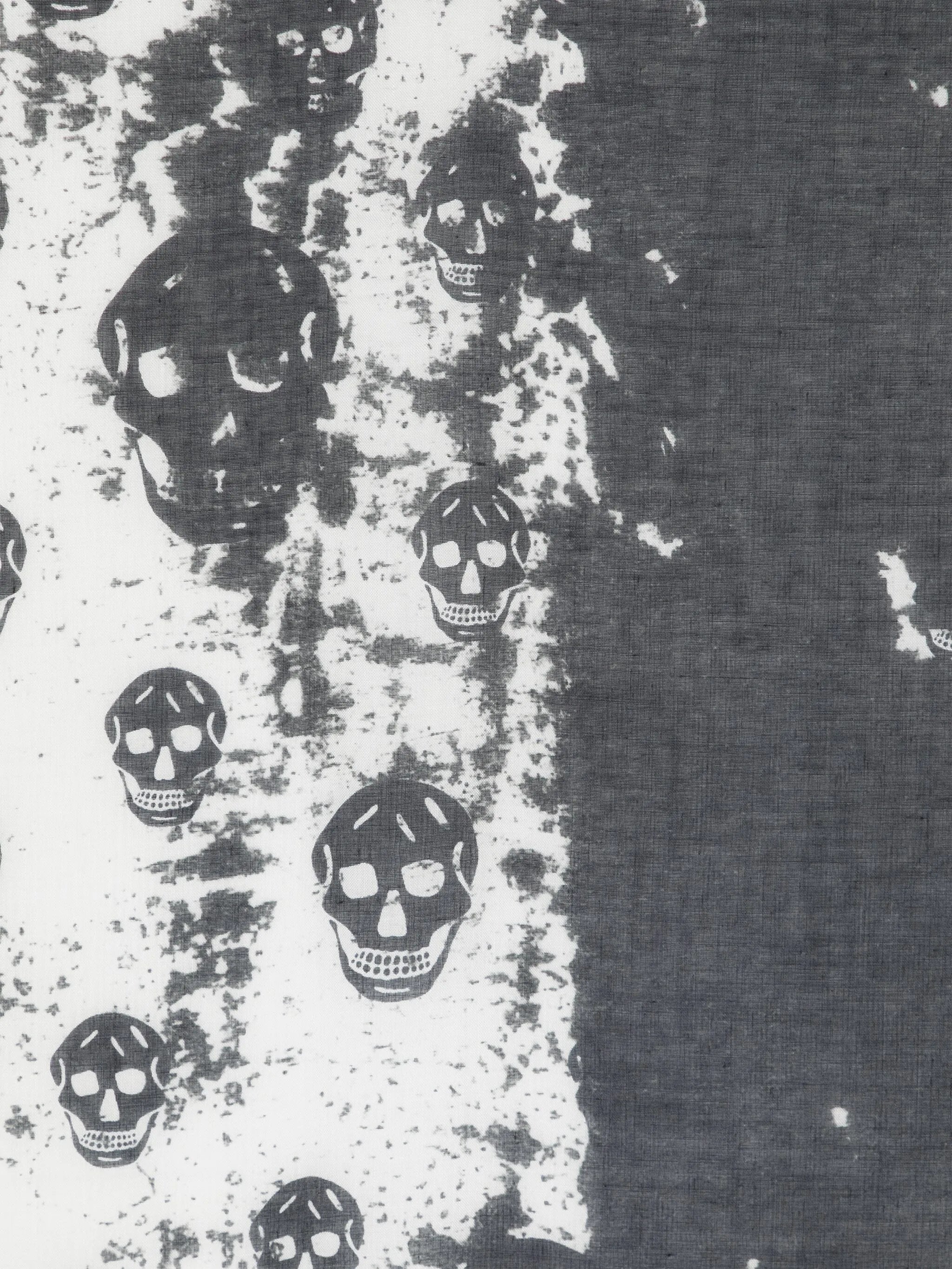 skull-print frayed scarf