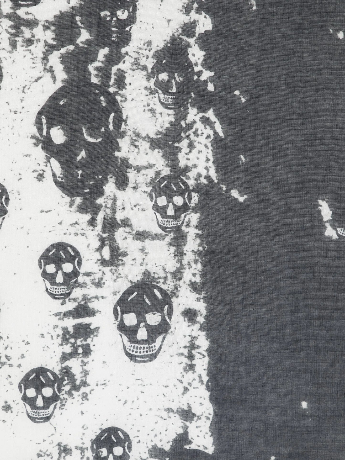 skull-print frayed scarf