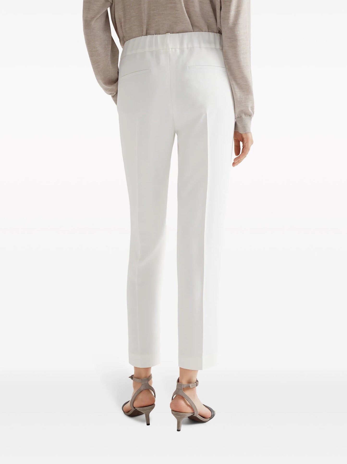 silk-blend cropped trousers