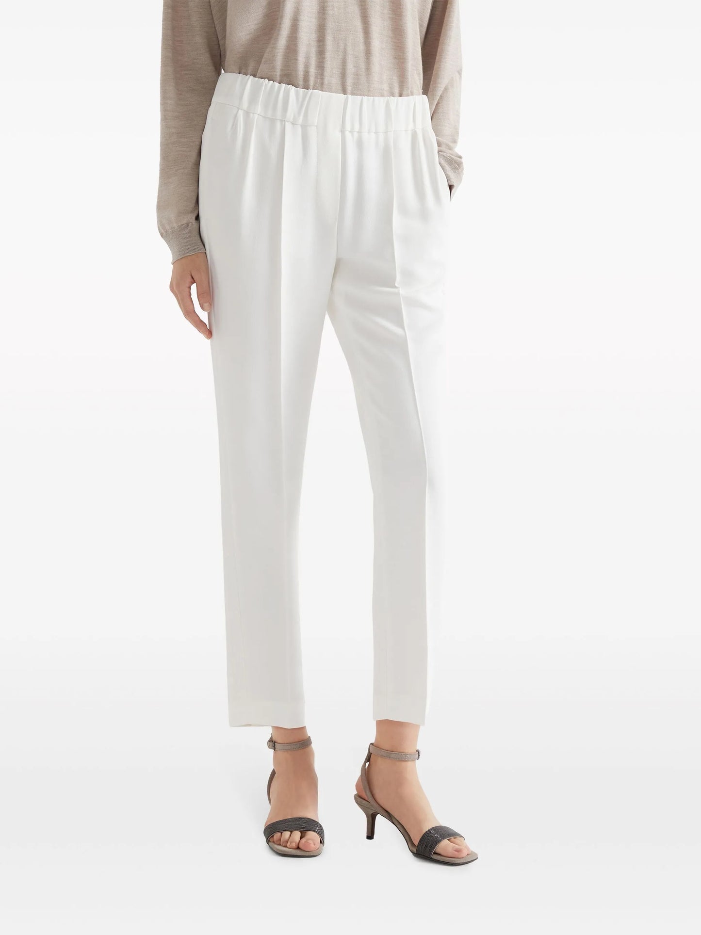 silk-blend cropped trousers