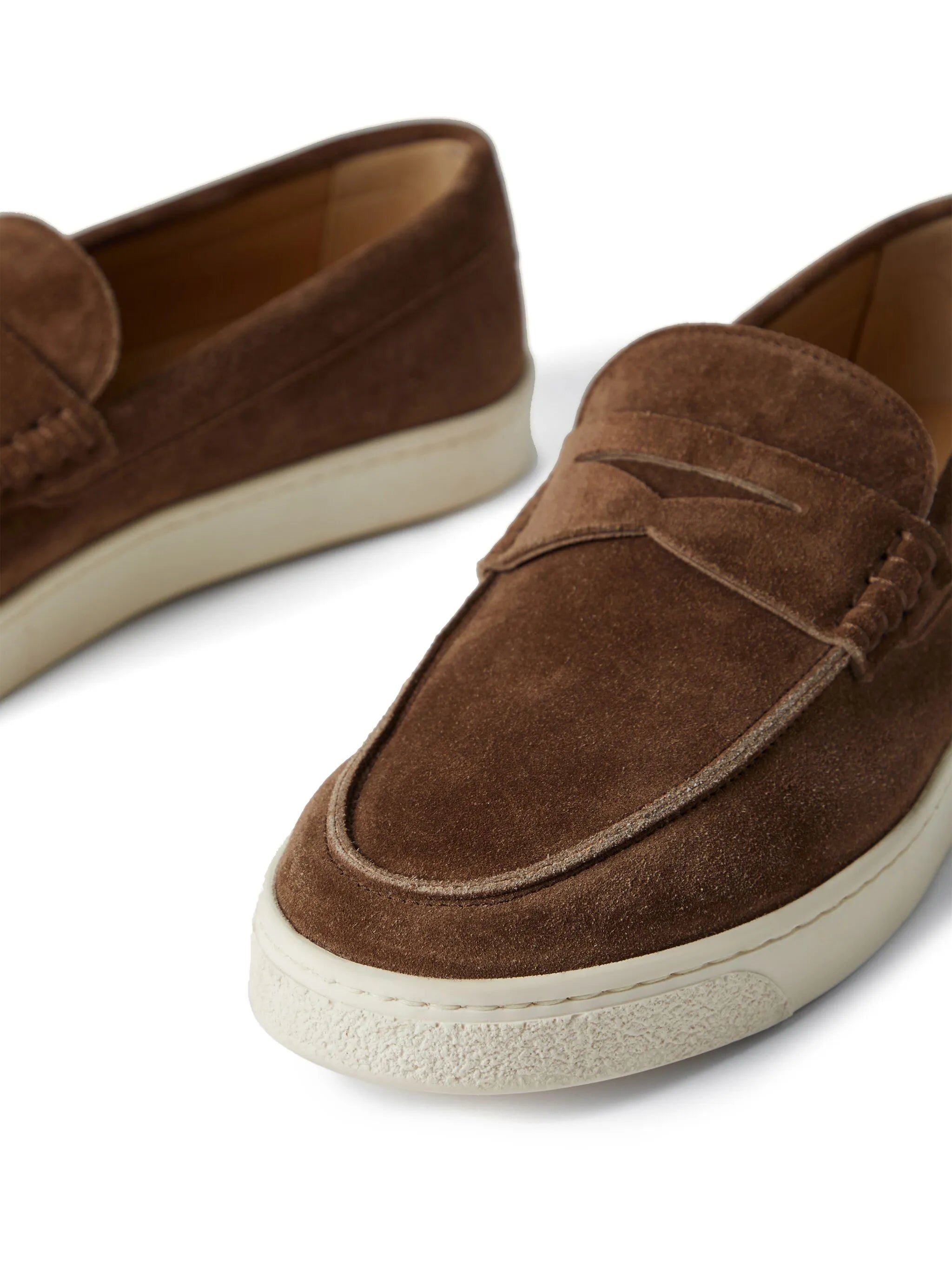 suede penny loafers