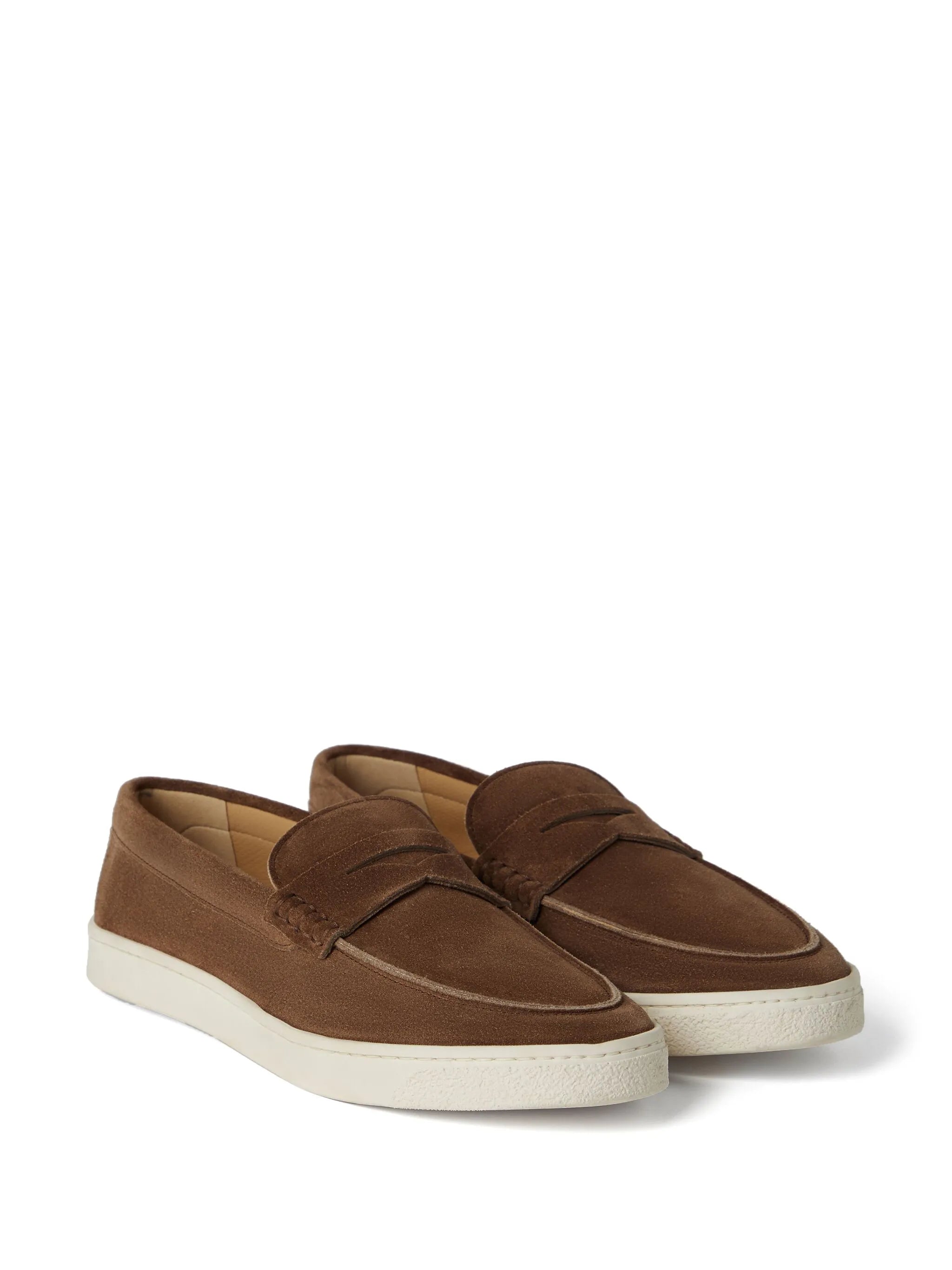 suede penny loafers