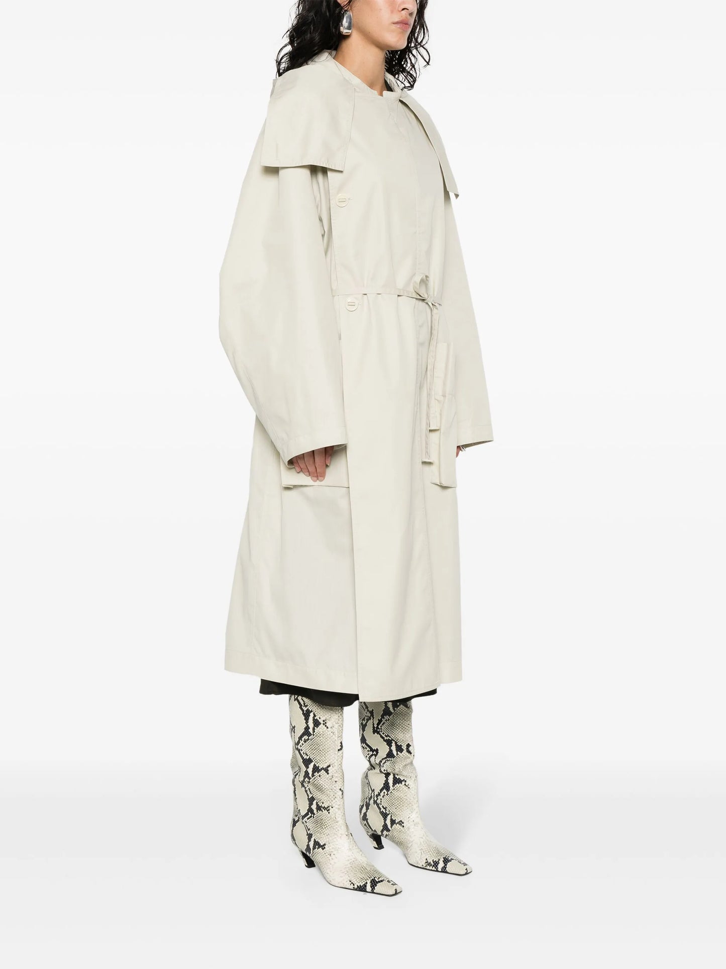 asymmetric-design coat