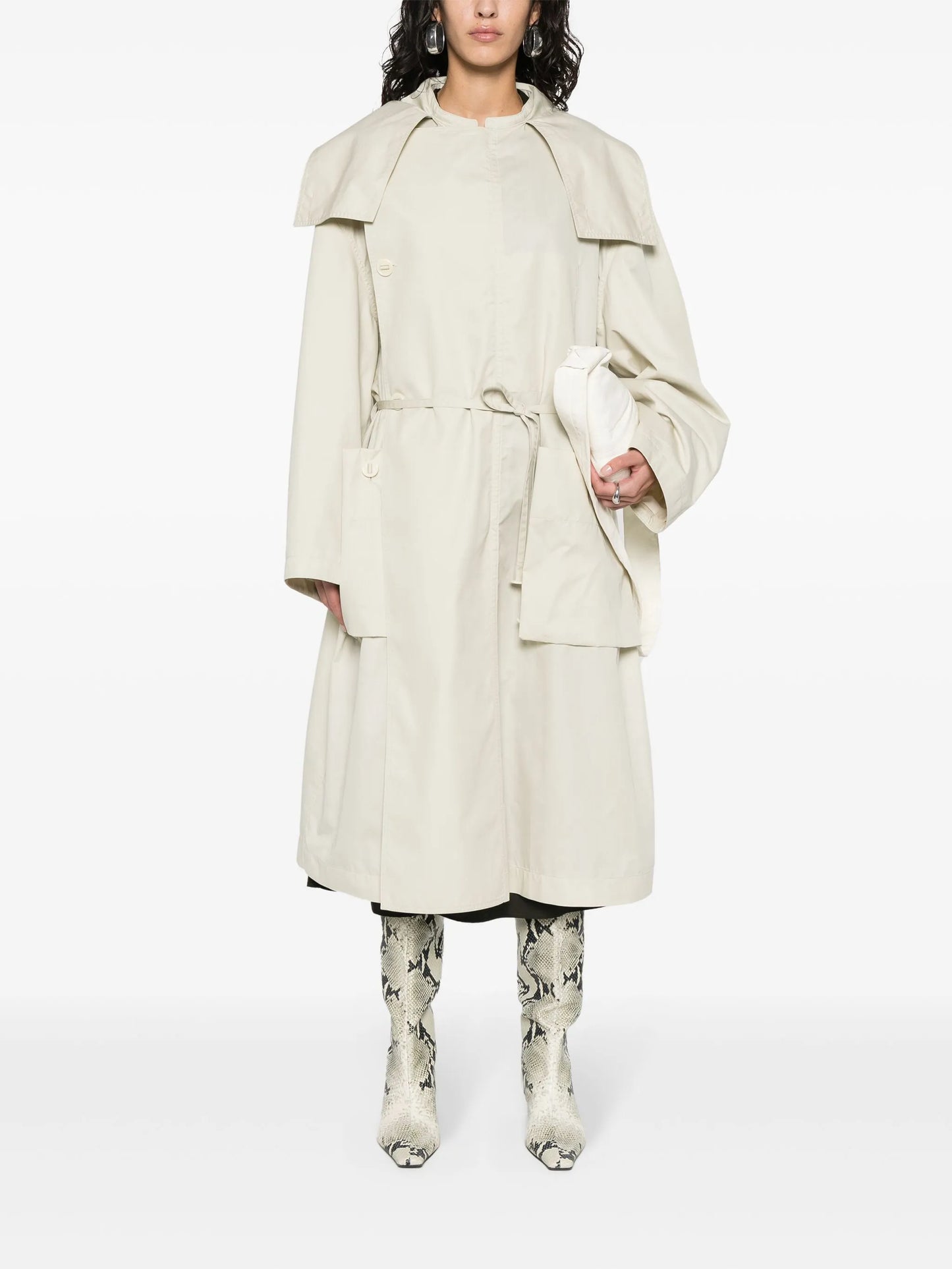 asymmetric-design coat