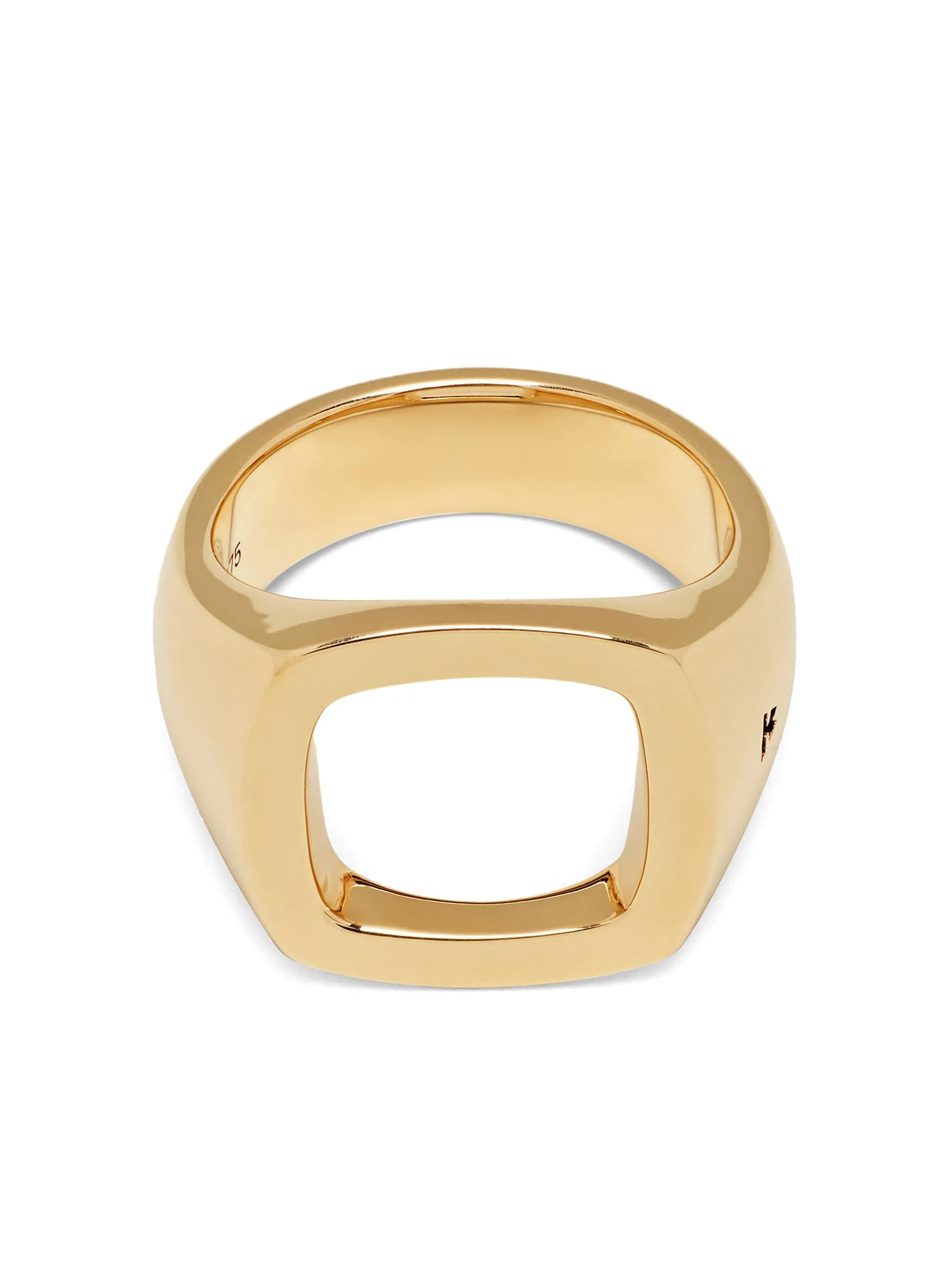 9ky yellow gold Cushion Open ring