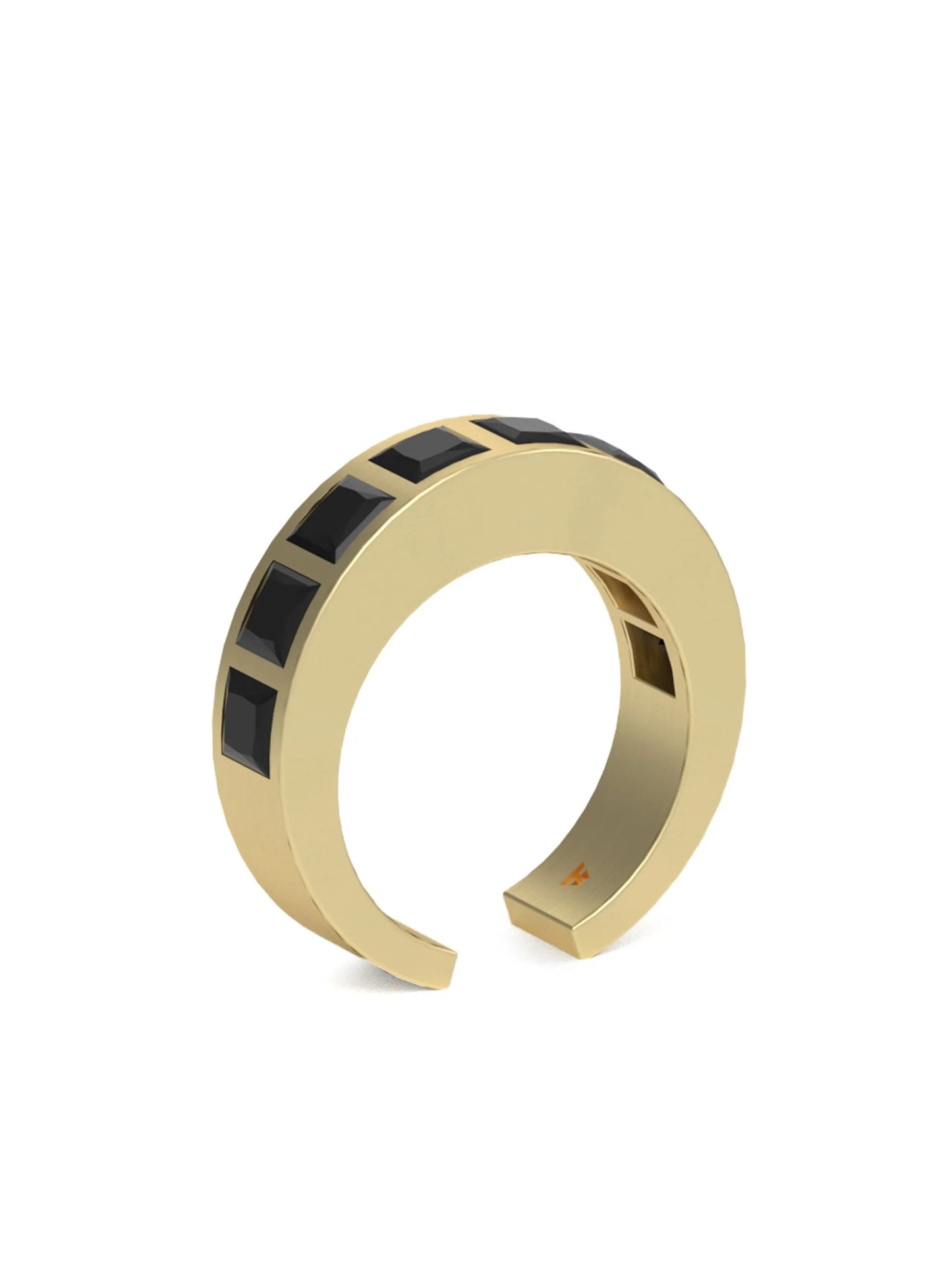 9kt yellow gold Arch Square onyx ring
