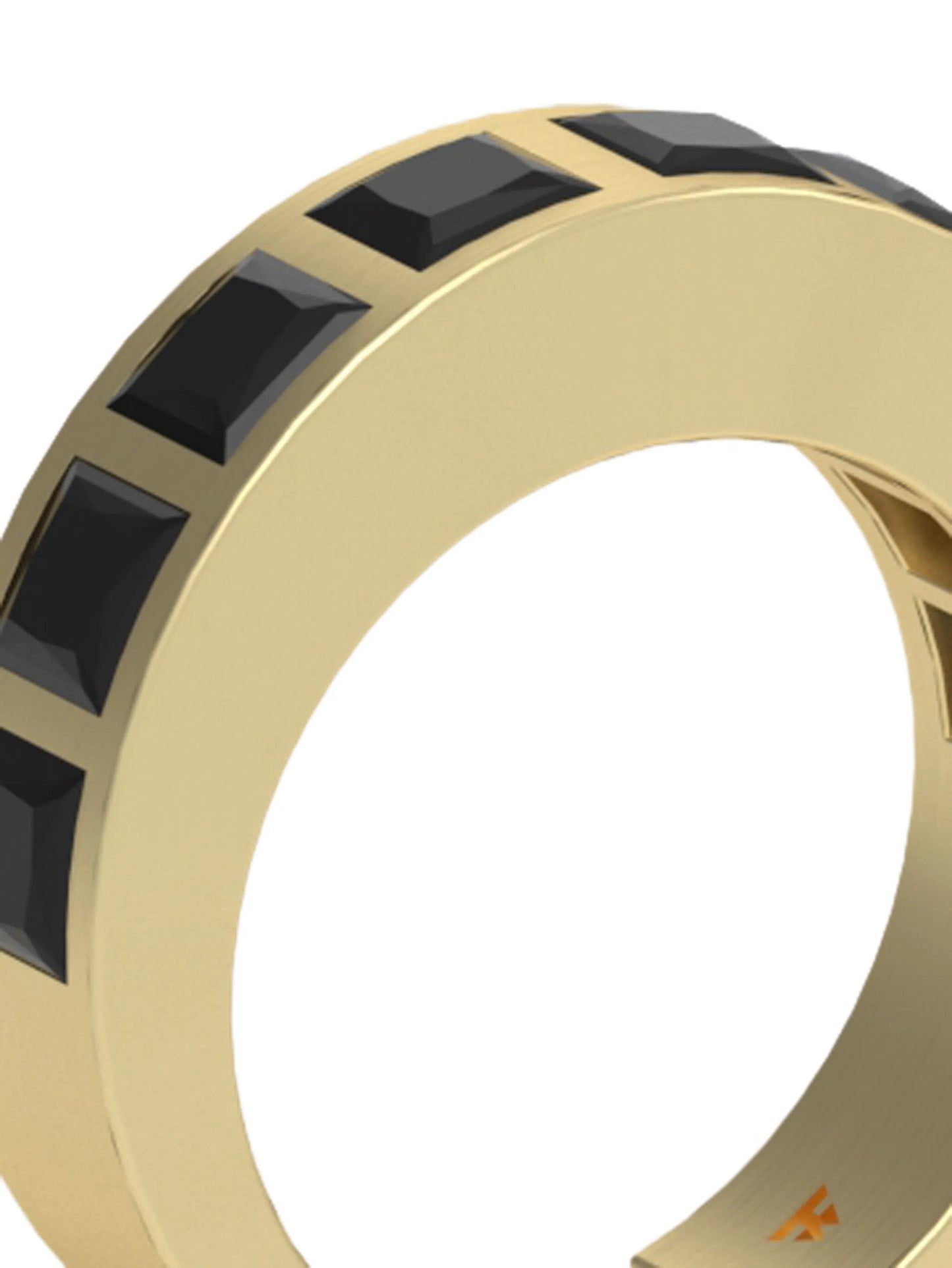 9kt yellow gold Arch Square onyx ring