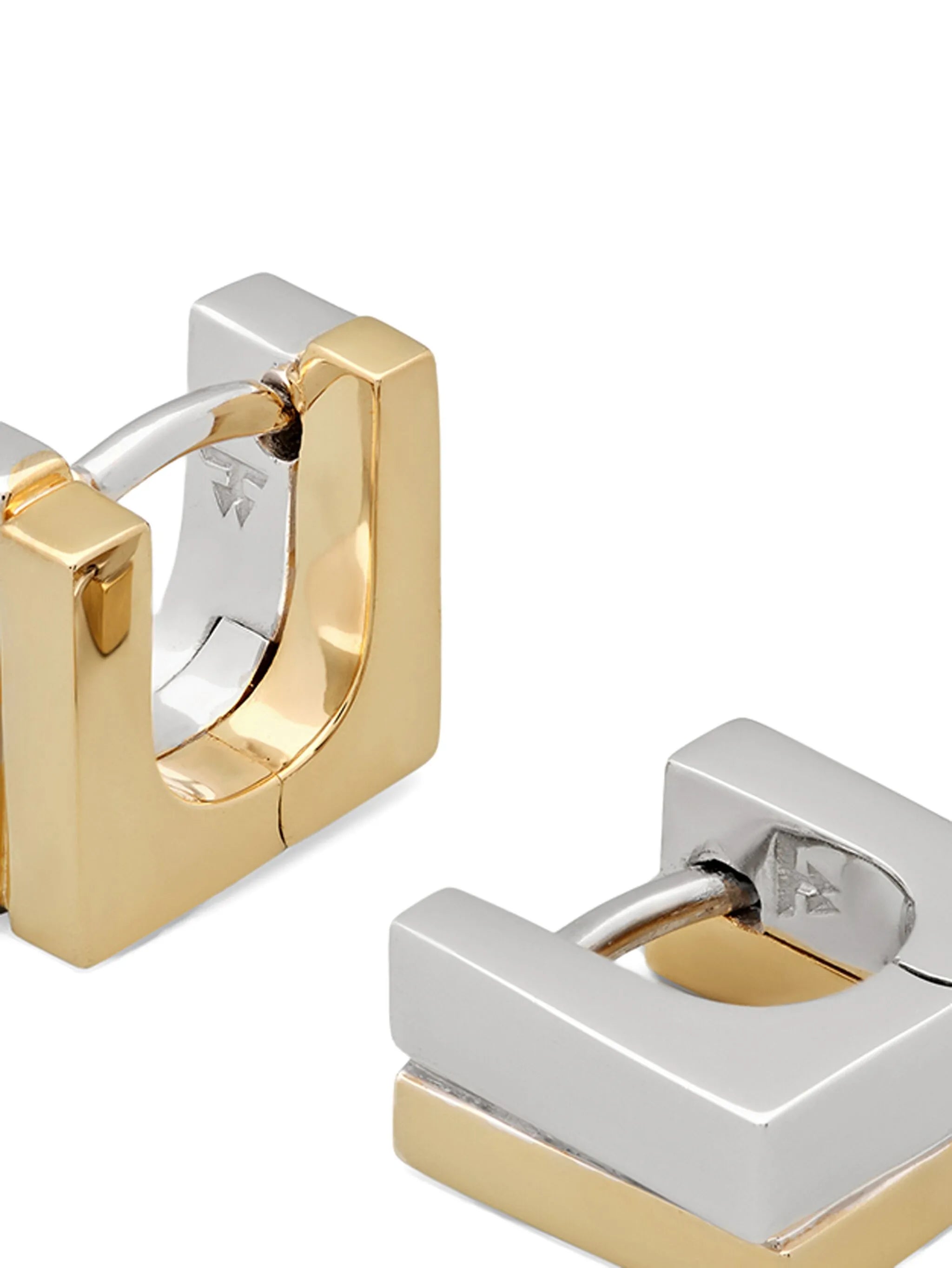 Step huggie hoop earrings