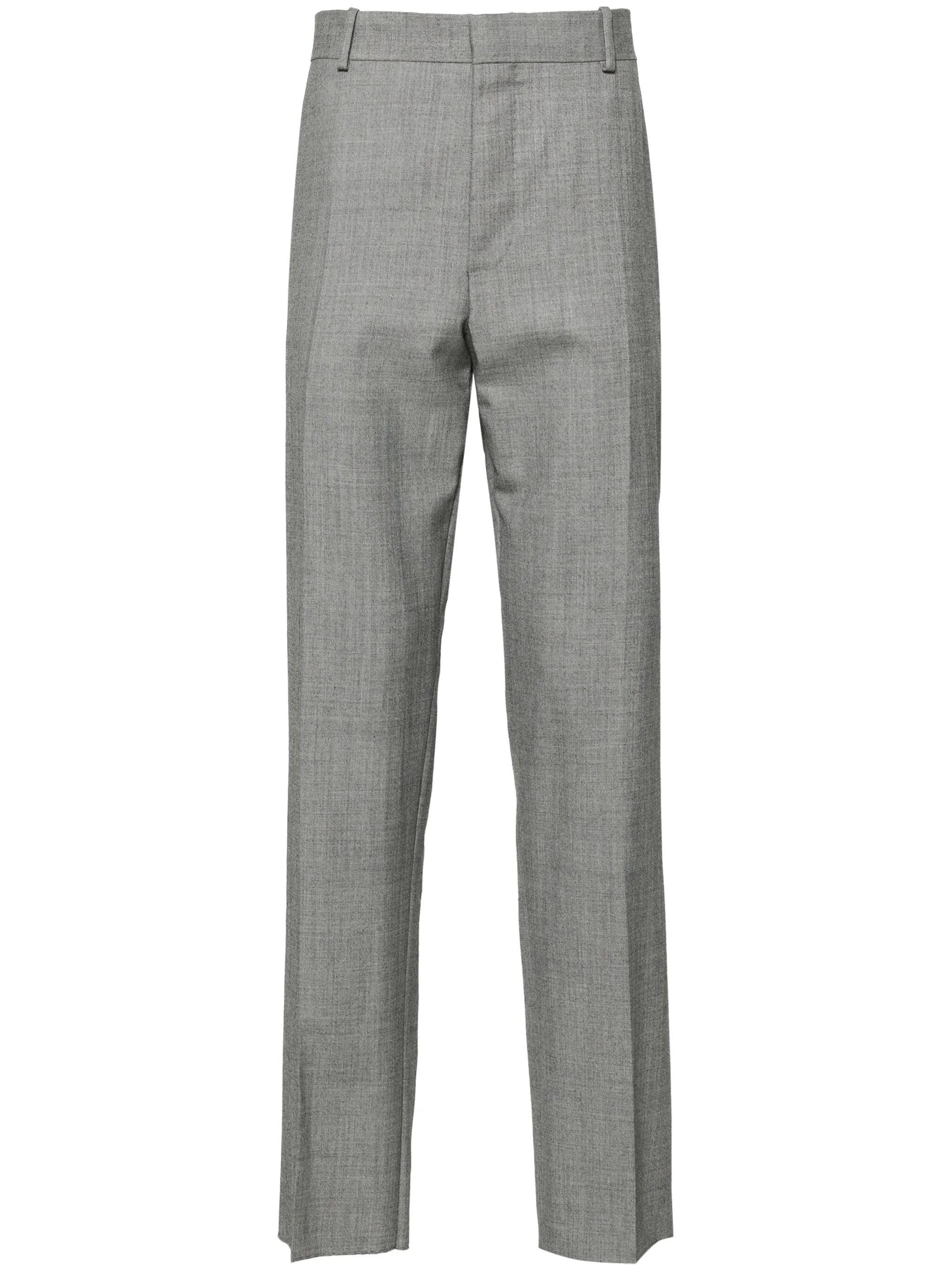 mid-rise wool tailored trousers